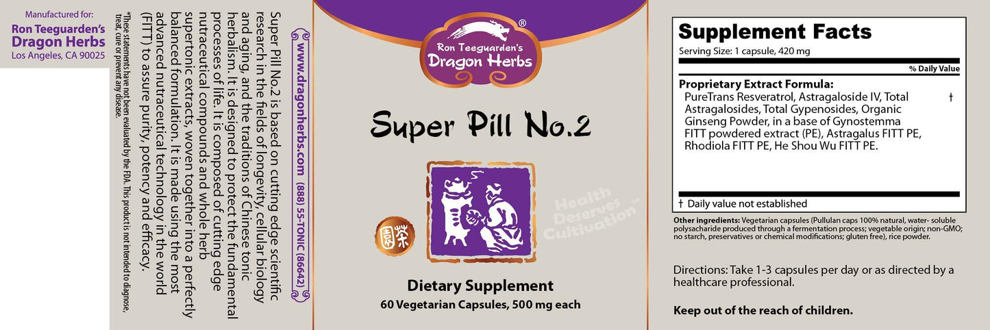 Dragon Herbs Super Pill No. 2 Capsule, 60 Vegetarian Capsules