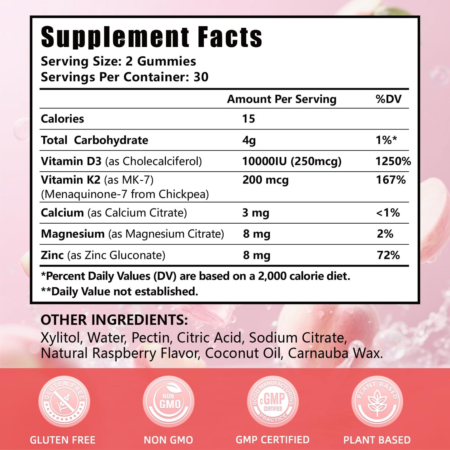 VITARENEW Vitamin D3 & K2 Gummies, 120 Count