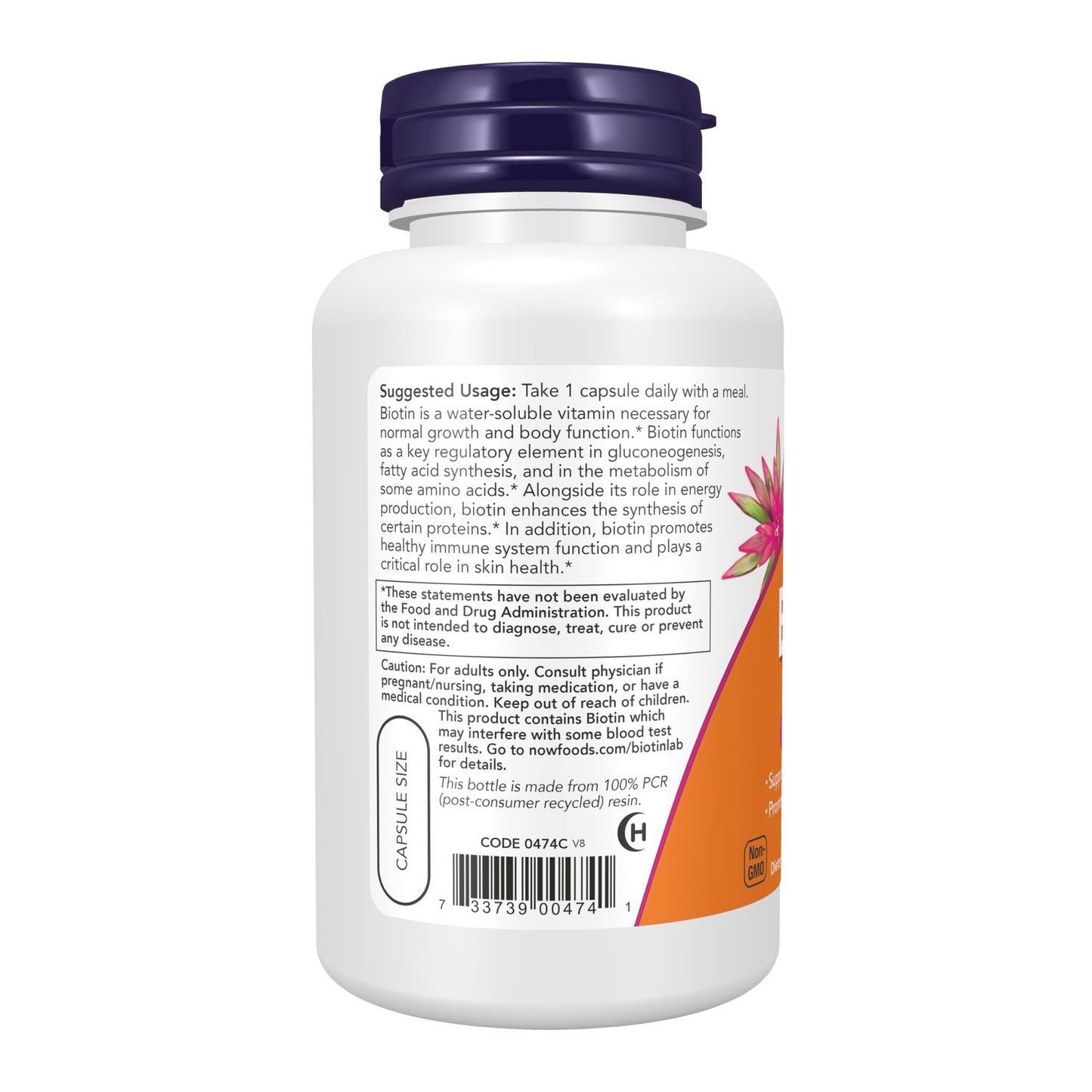 NOW Foods Biotin 5000 mcg Capsules, 120 Count