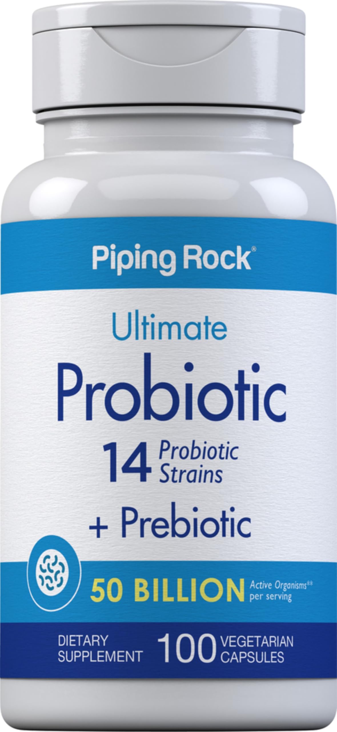 Piping Rock Probiotic and Prebiotic for Women and Men Capsule 100 Count