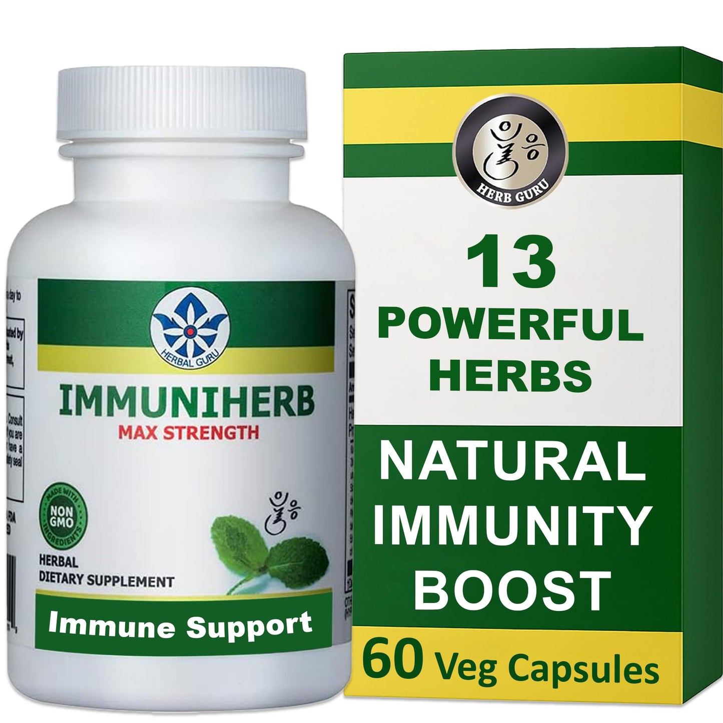 Herb Guru Immuniherb Immune Support Supplement Capsule, 60 Veg Capsules