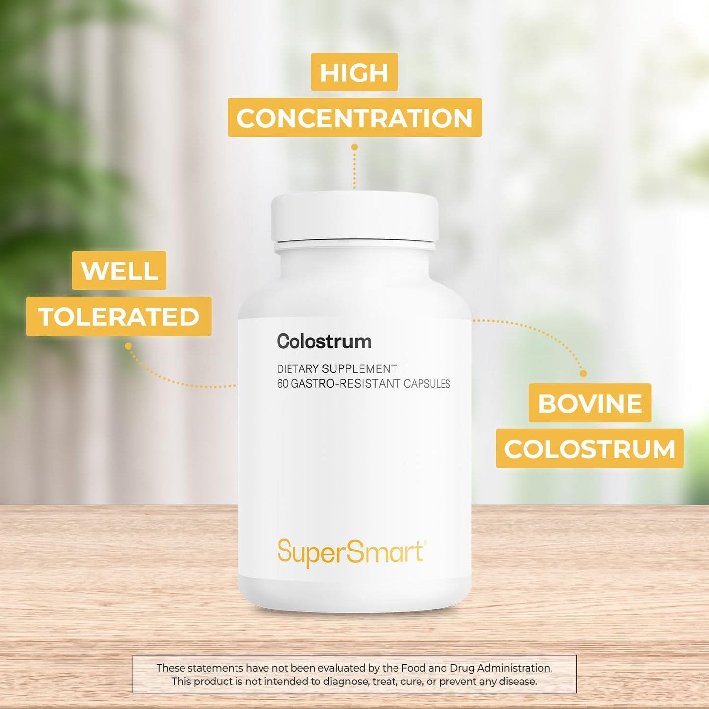 Supersmart Colostrum 1000 mg - 30% IgG, 60 Capsules