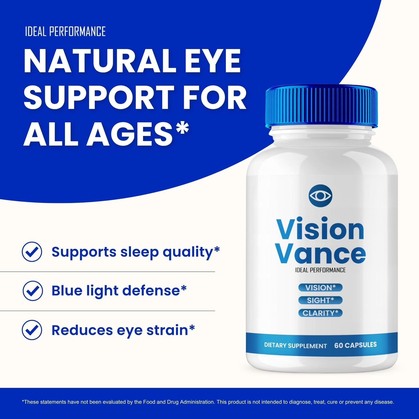 IDEAL PERFORMANCE VisionVance Eye Vitamins 300 Capsules