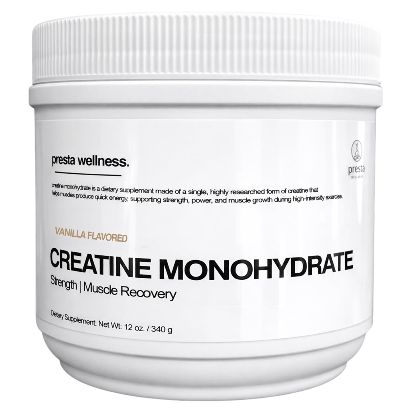 Presta Wellness Creatine Monohydrate Powder Vanilla, 12