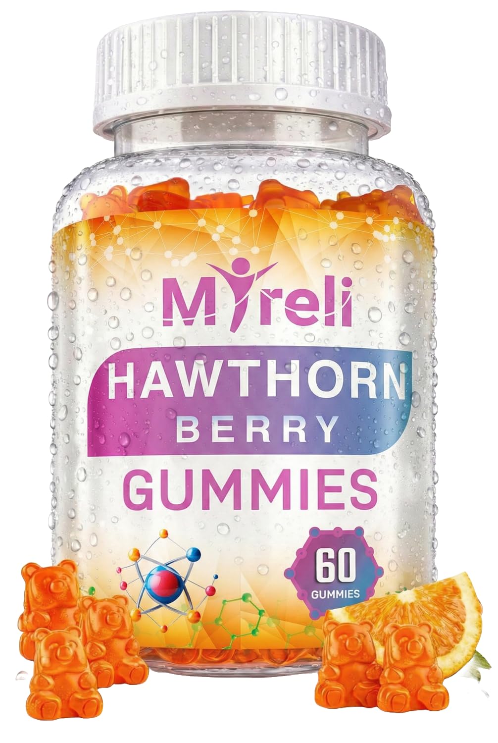 MYRELI Hawthorn Berry Gummies 1000mg, 60 Chewables