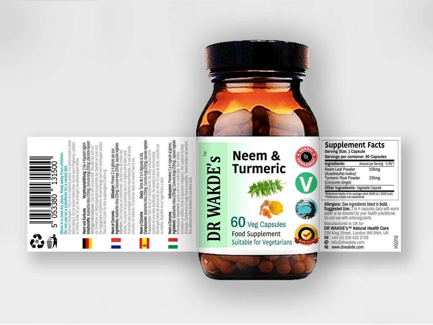 DR WAKDE's Neem & Turmeric Capsules 60 Capsules