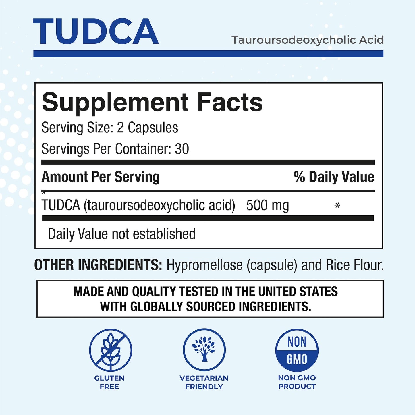P Puregen Labs TUDCA (Tauroursodeoxycholic Acid) 500mg Bile Salts Liver Supplement, Non-GMO, Gluten Free, 60 Capsules