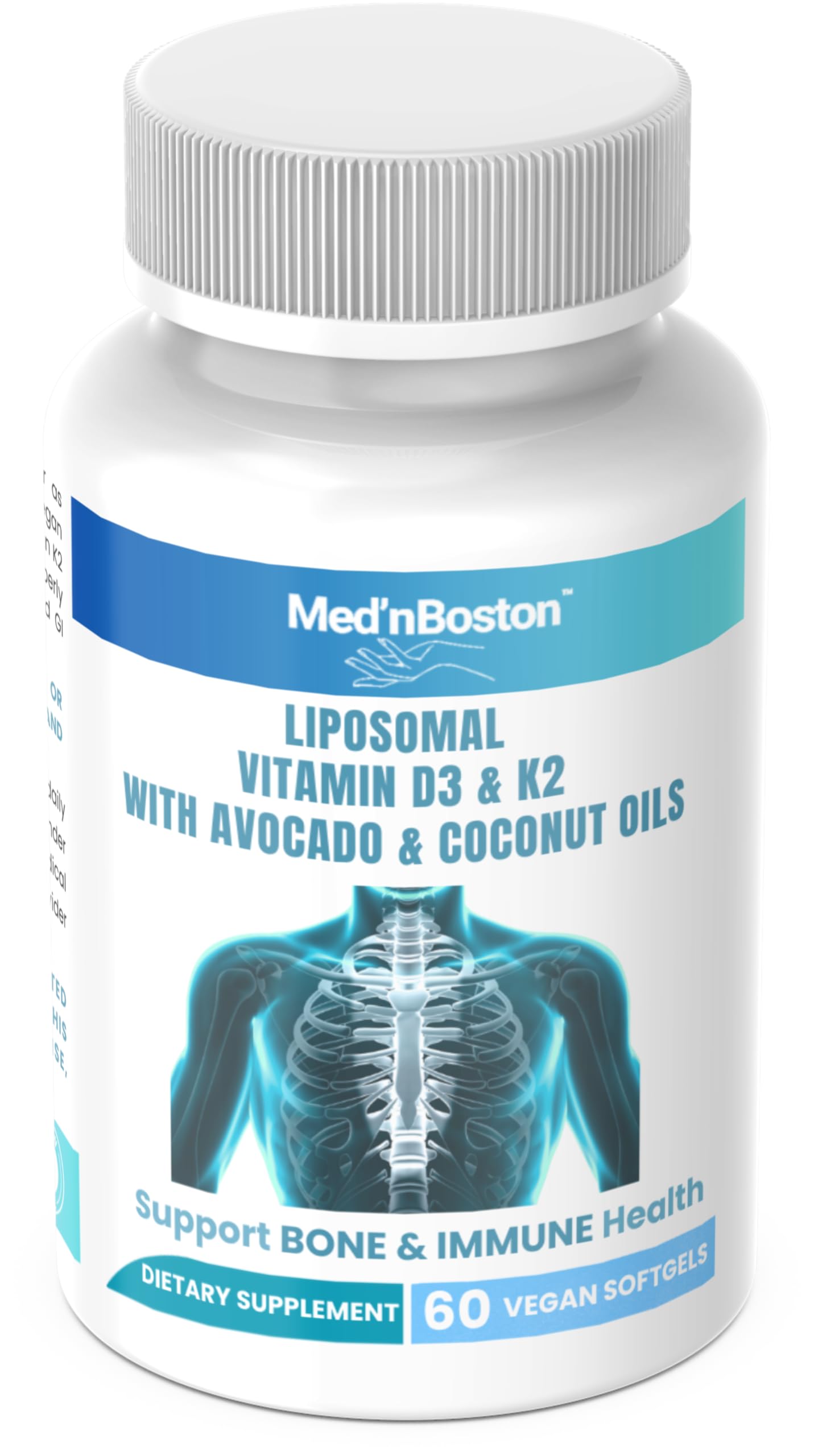 Med'nBoston Liposomal Vitamin D3 10,000 IU & K2 250 mcg Softgels, 60