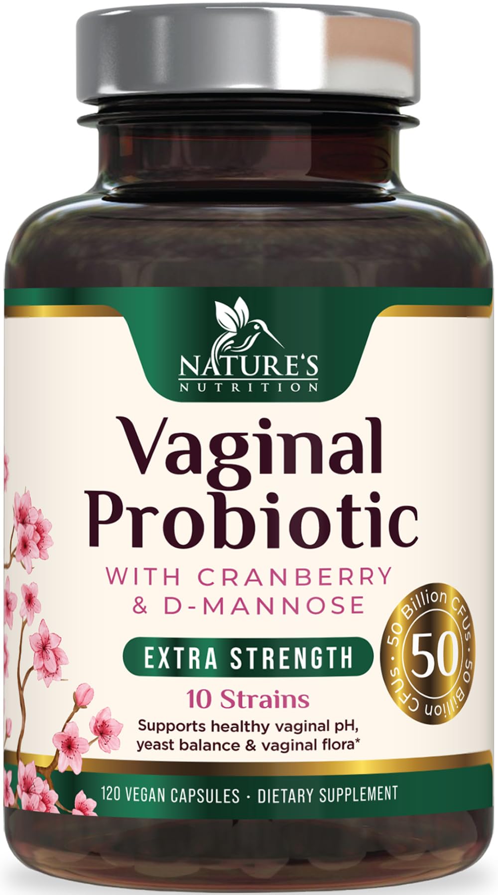 Nature's Nutrition Vaginal Probiotics for Women Gummy 120 Count