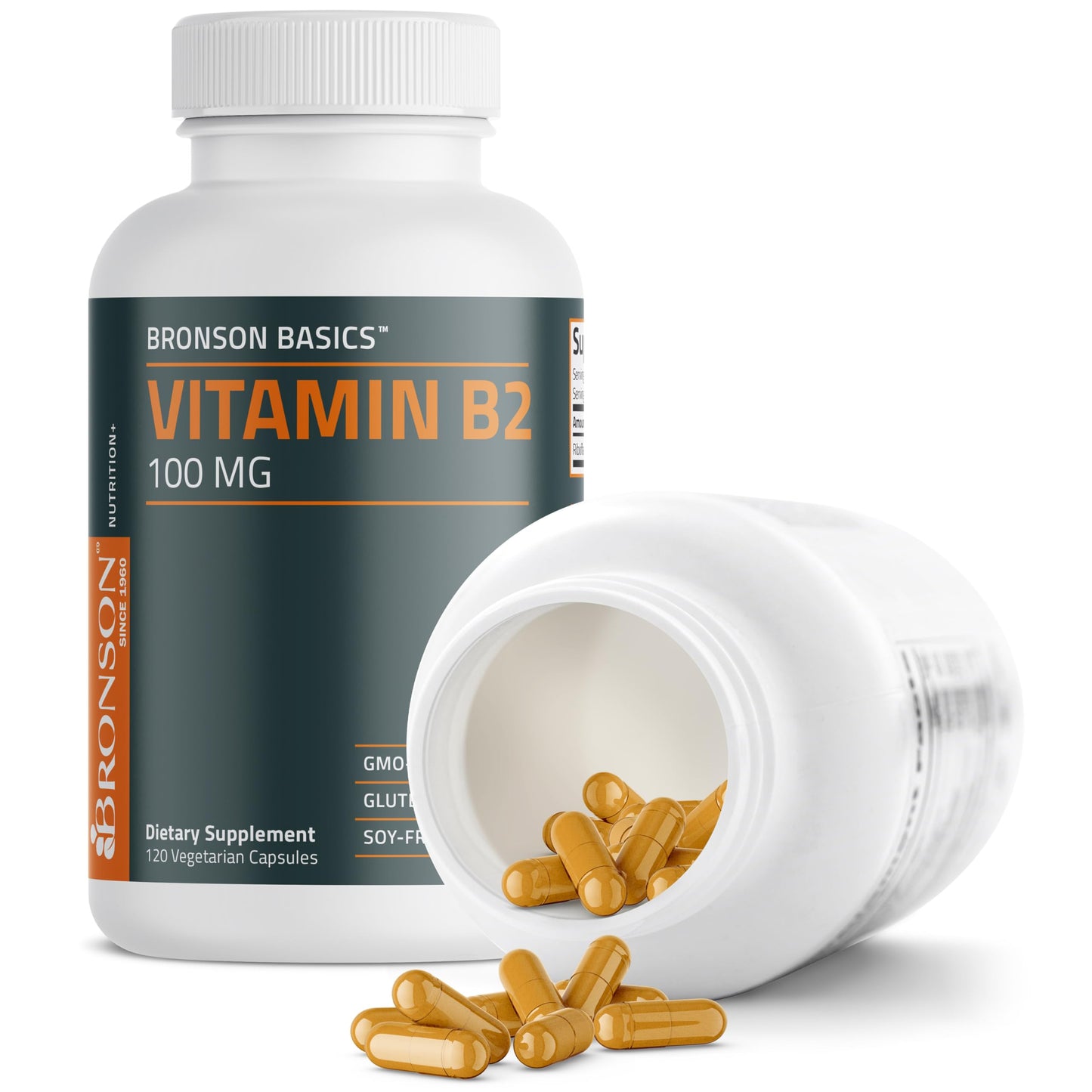 Bronson Vitamin B2 100mg Non-GMO Capsules, 120 Count