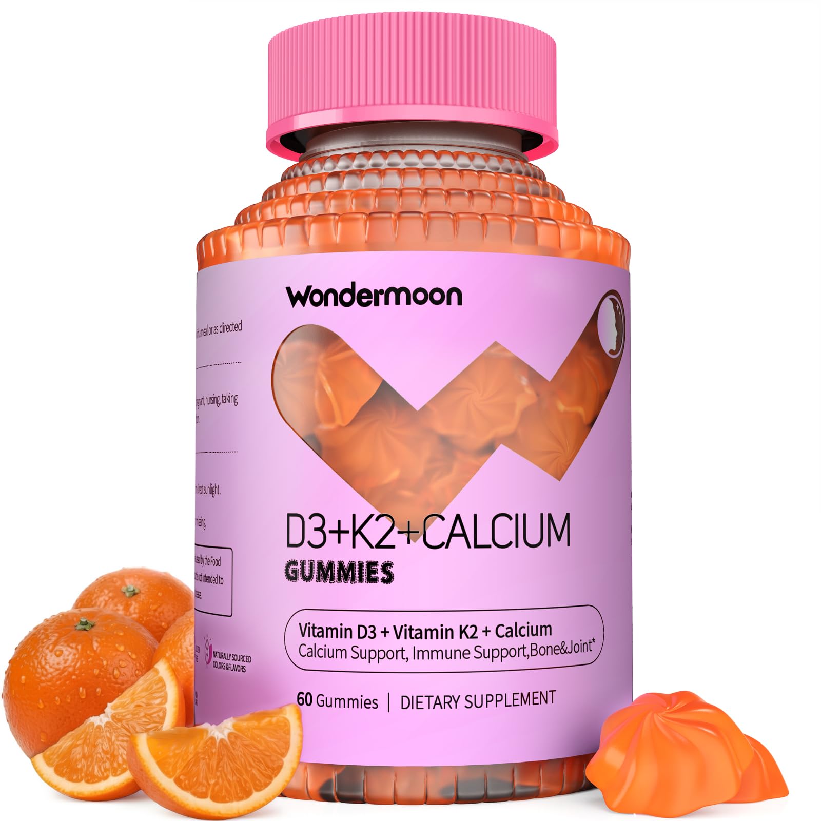 Wondermoon Vitamin D3 K2 for Women 60 Gummies