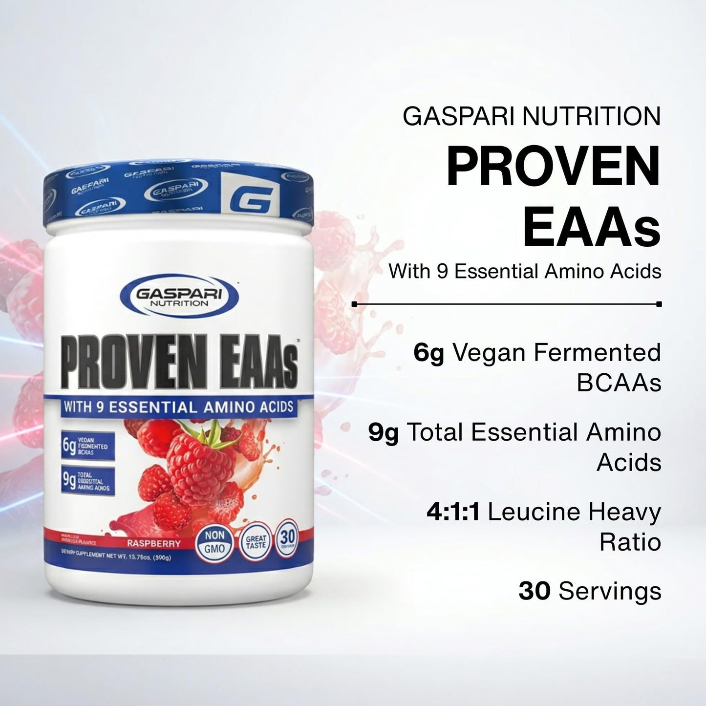 Gaspari Nutrition Proven EAAs, Vegan Fermented EAAs Powder 15.86 oz