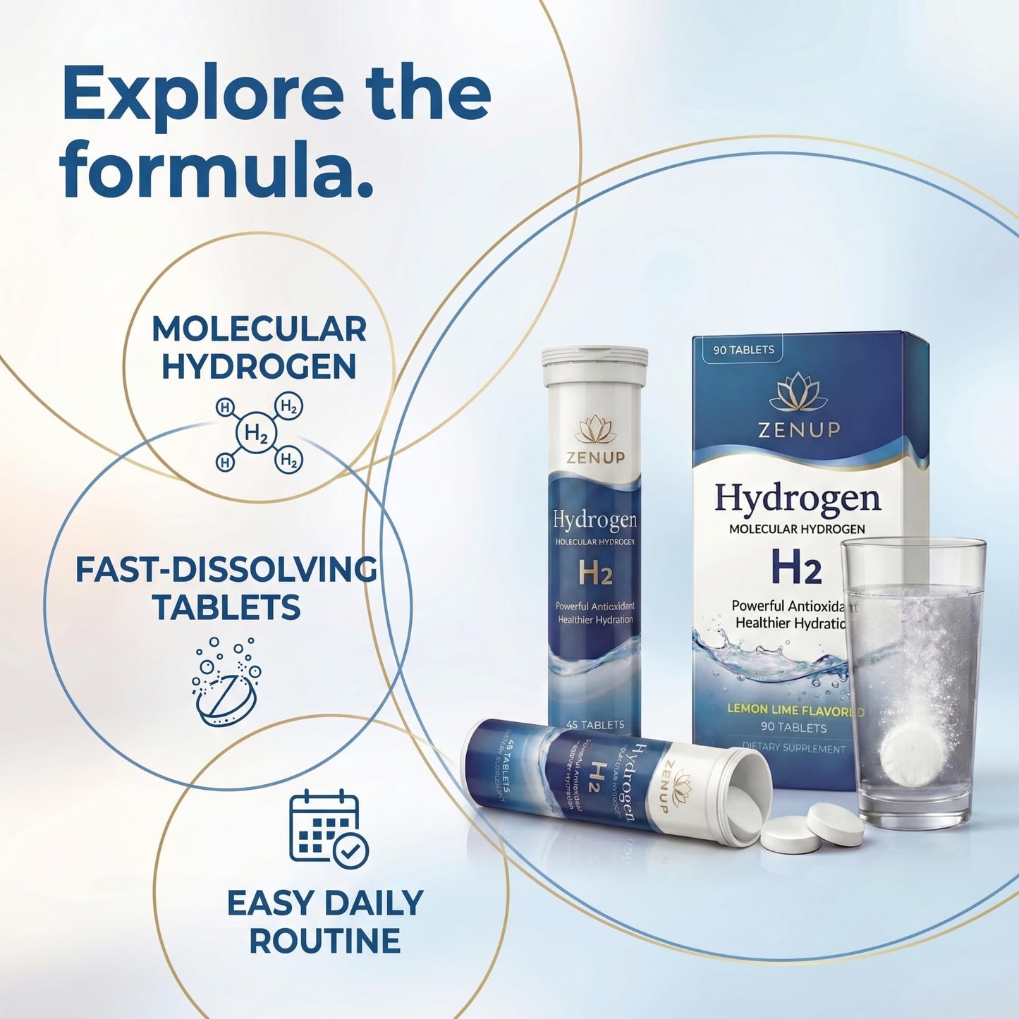 ZenUP Hydrogen Water Tablets 90 Tablets