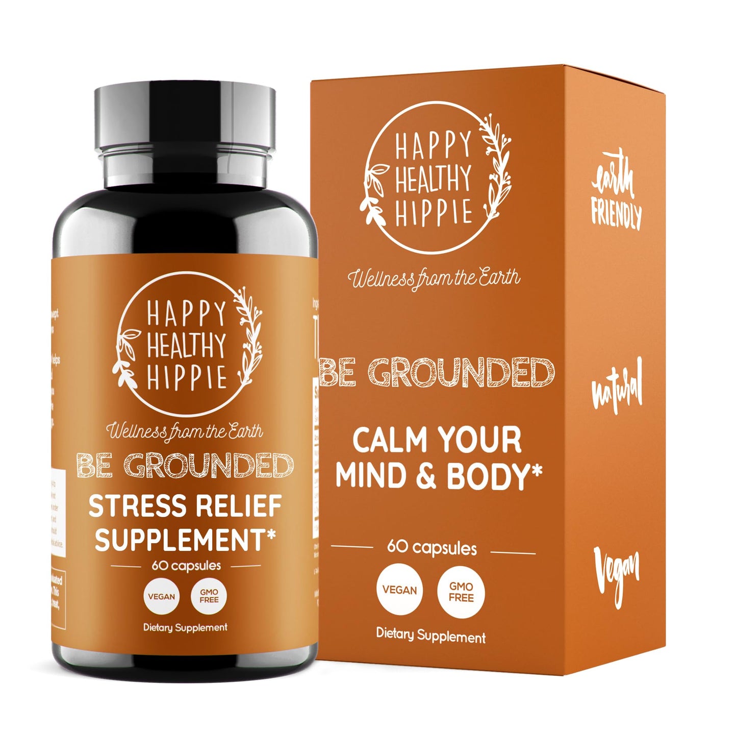 Happy Healthy Hippie Be Grounded Stress Relief Supplement – Lavender Capsule, 60 Count