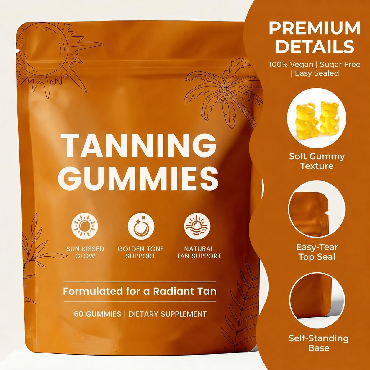 Bruiseweed Skin Tanning Gummies 60 Count