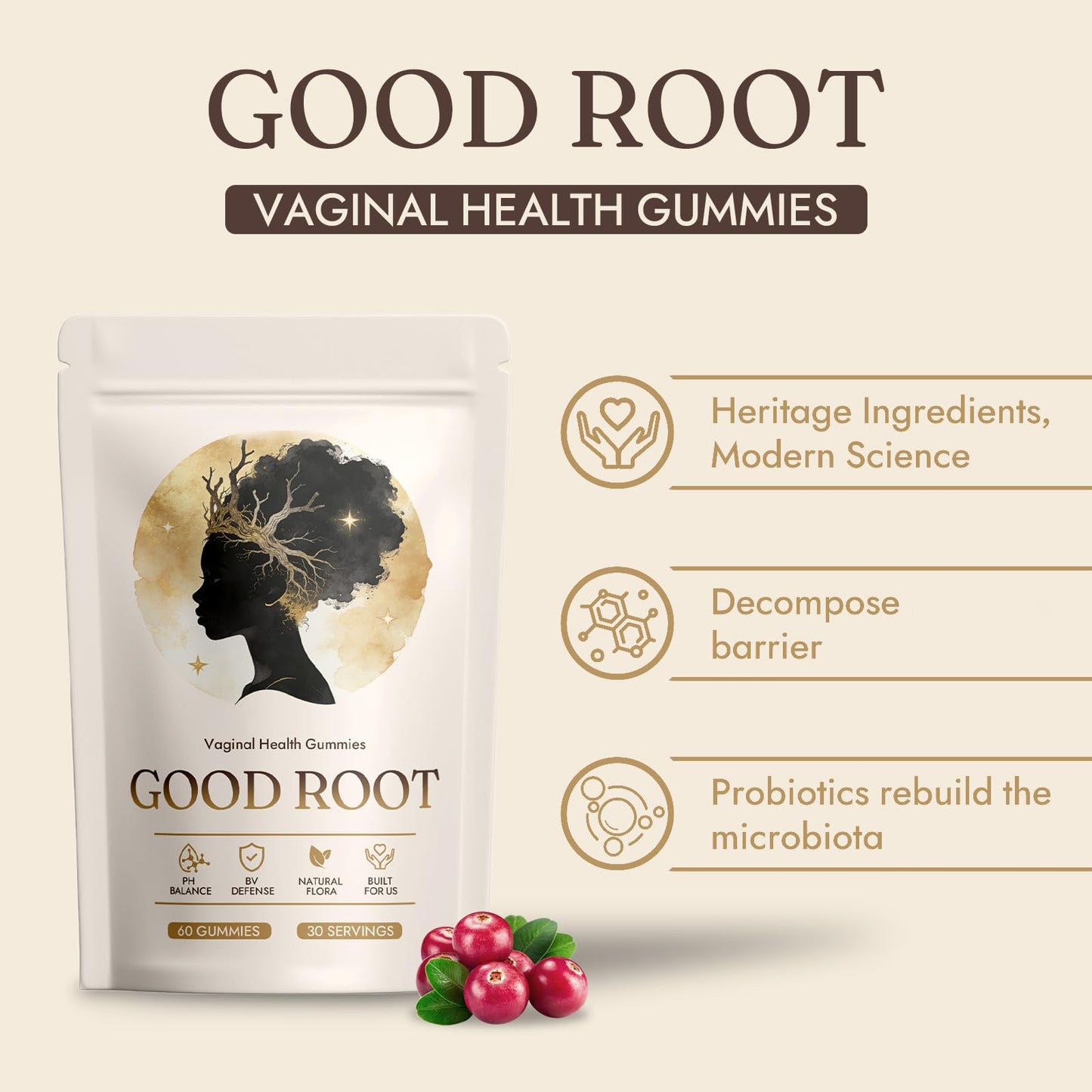 JRR Goodroot Feminine Balance Gummies for Women – PH Balance, Flora and Immune Support, Vaginal Health Support – Black Seed, Oregano Oil & Cranberry – Vegan, Gluten-Free, 60 Gummies