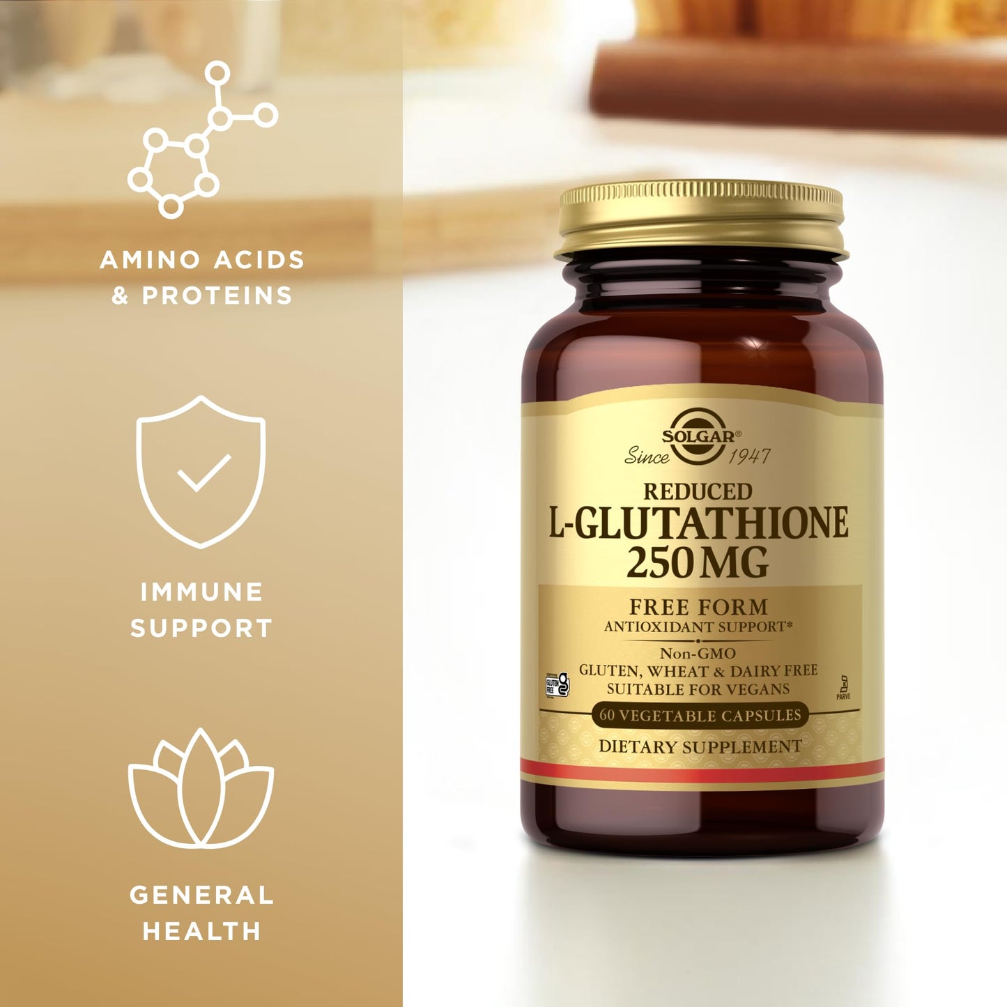 Solgar Reduced L-Glutathione 250 mg Capsules, 60 Count