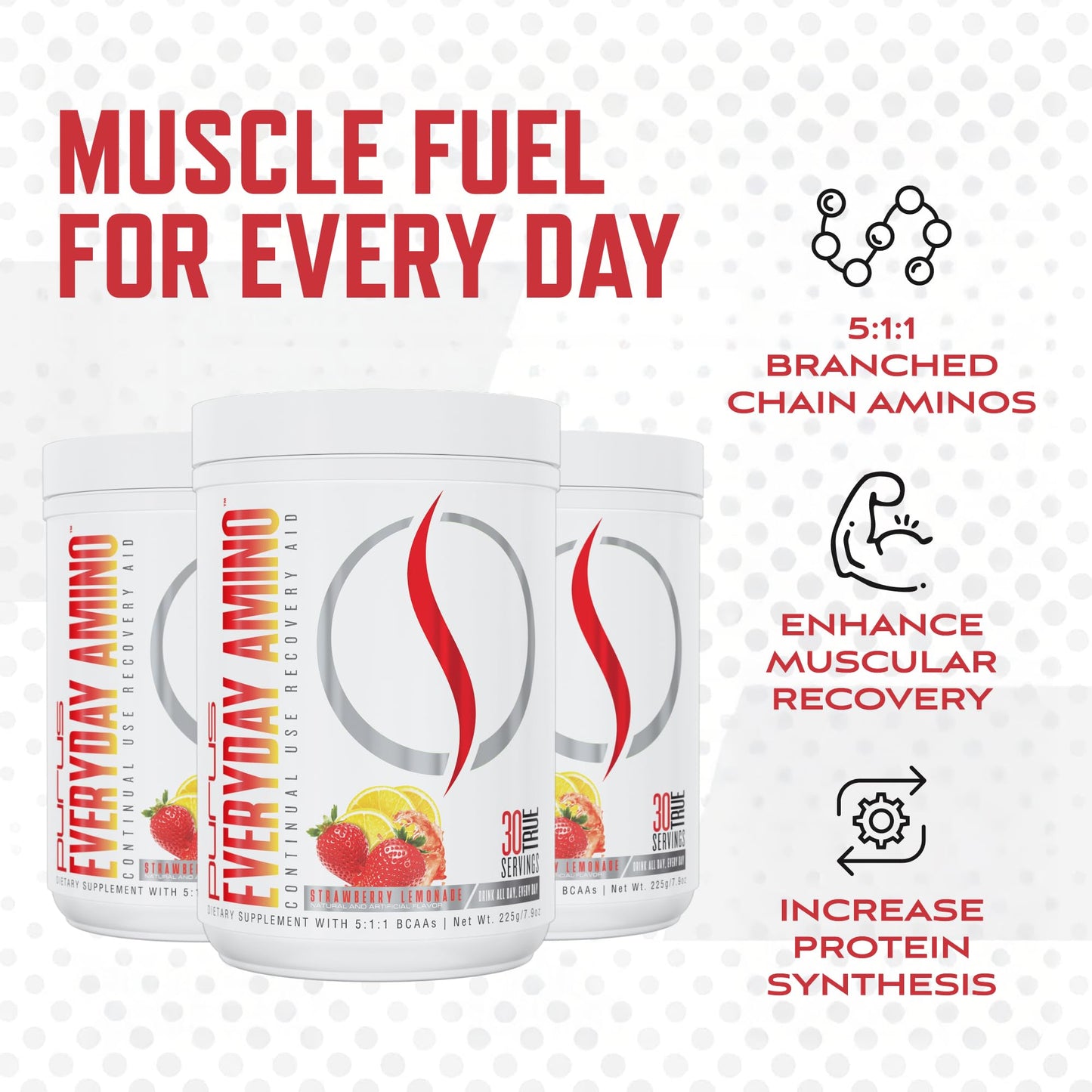 Purus Labs Everyday Amino BCAA Powder, 7.9 Ounce