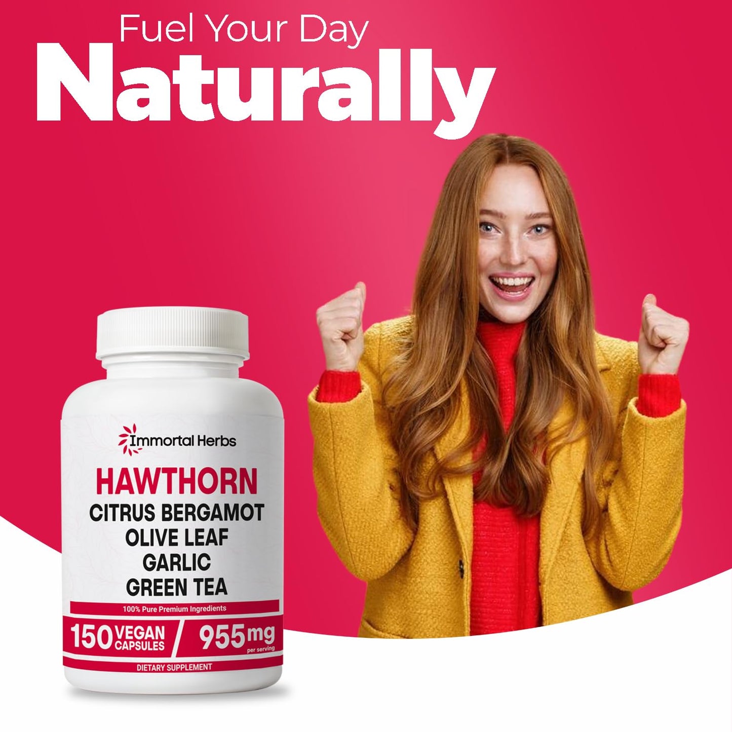 Immortal Herbs Hawthorn Berry Capsules, 150 Count