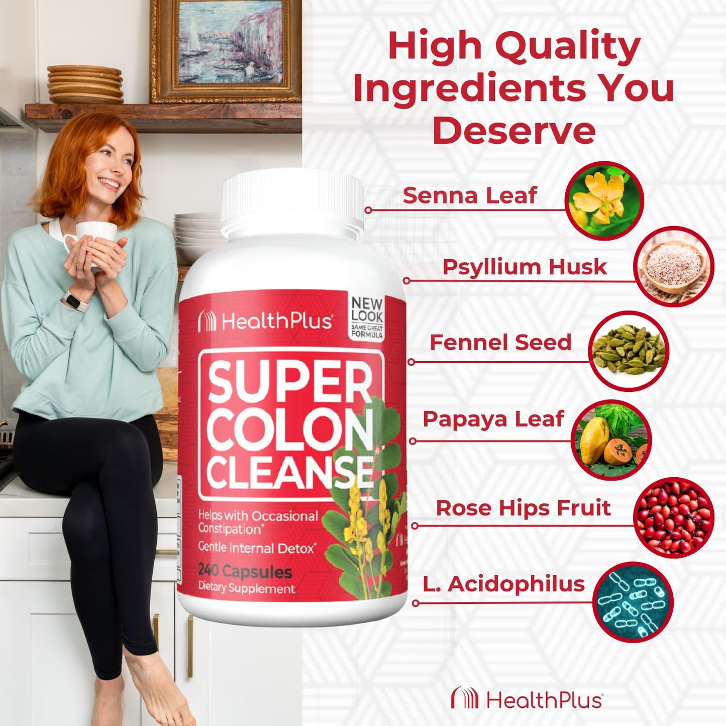 Health Plus Super Colon Cleanse Capsules, 240 Count