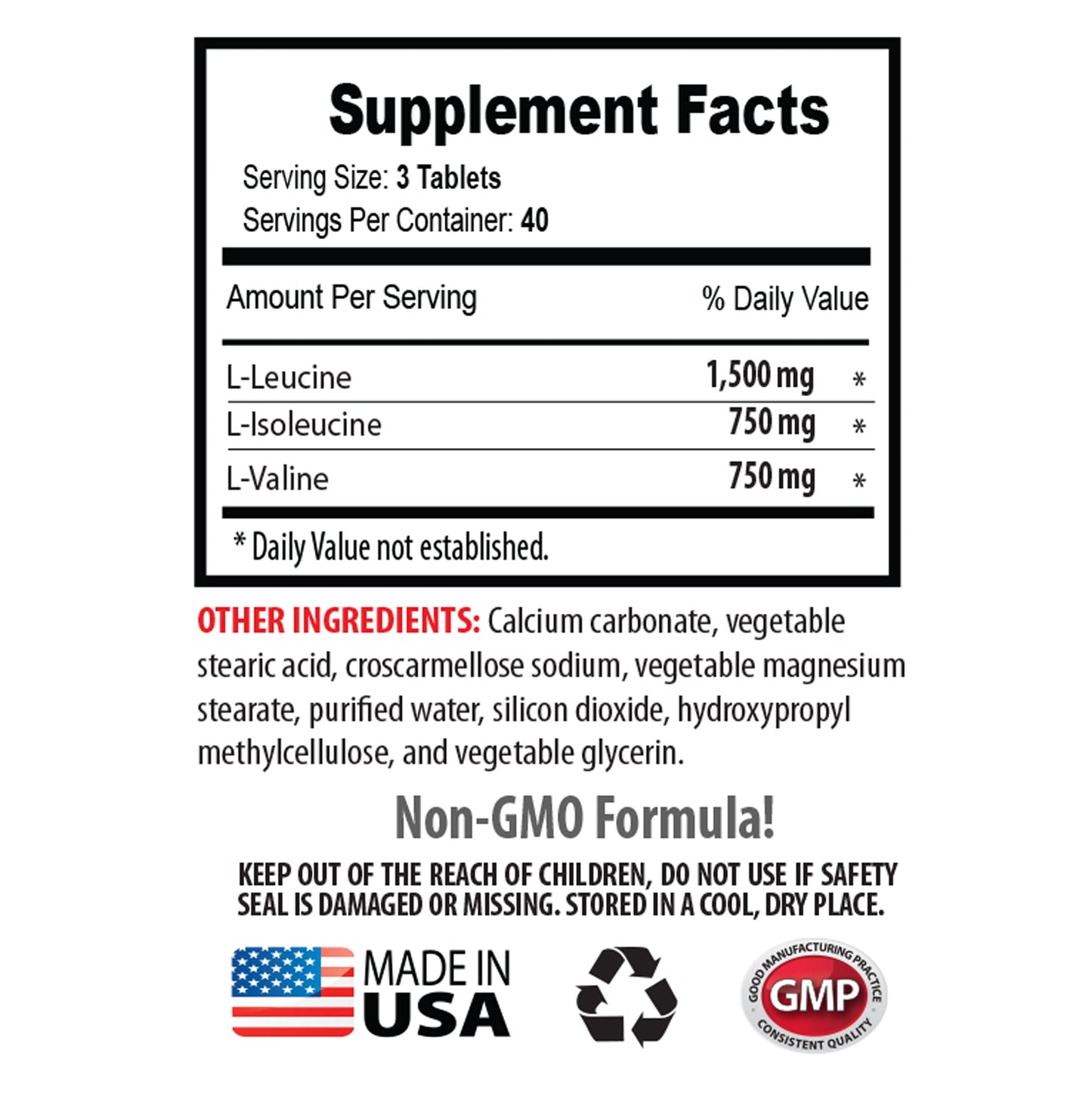 SPORT SUPPLEMENTS BCAA 3000MG Branched Chain Amino Acids Tablets, 240 Count