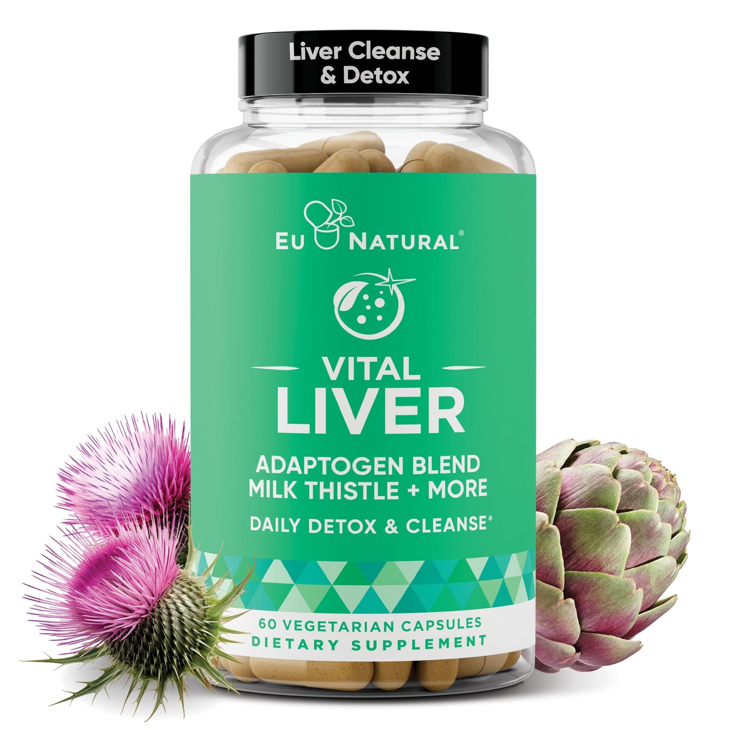 Eu Natural Liver Cleanse Detox & Repair Support Supplement Capsule, 60 Capsules