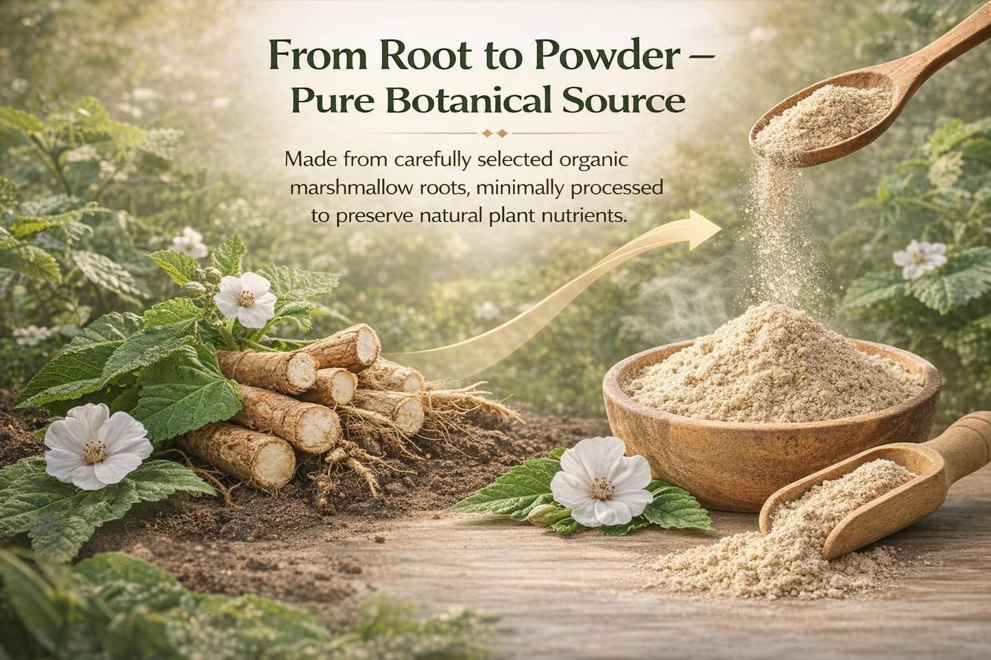 WOTIHA Organic Marshmallow Root Extract Powder, 9.5 oz (271 g), Non-GMO