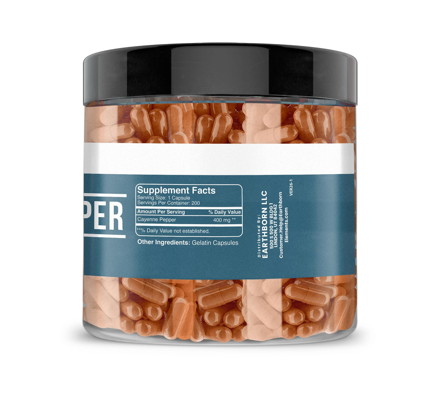 Earthborn Elements Cayenne Pepper Capsules 200