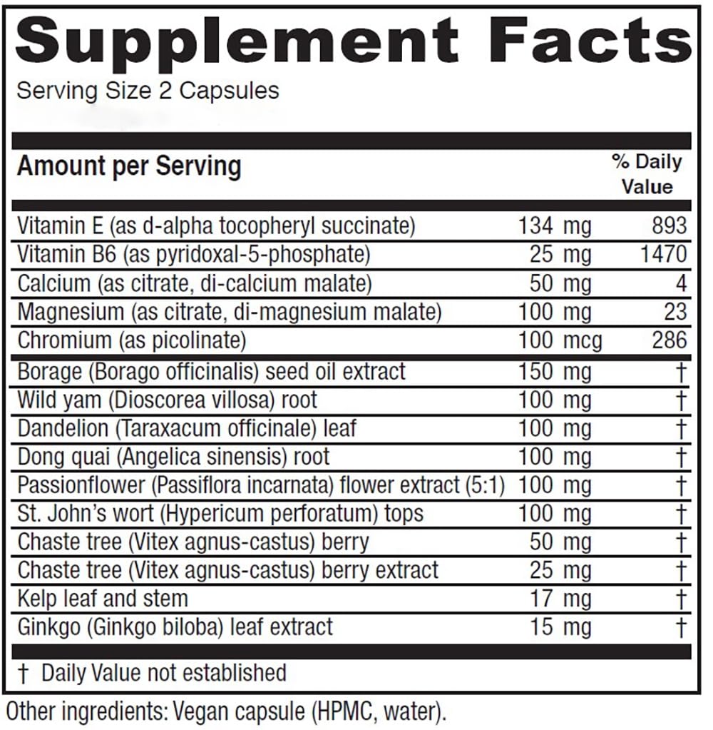 Vitanica Women's Phase I Premenstrual Support Capsule 120 Count
