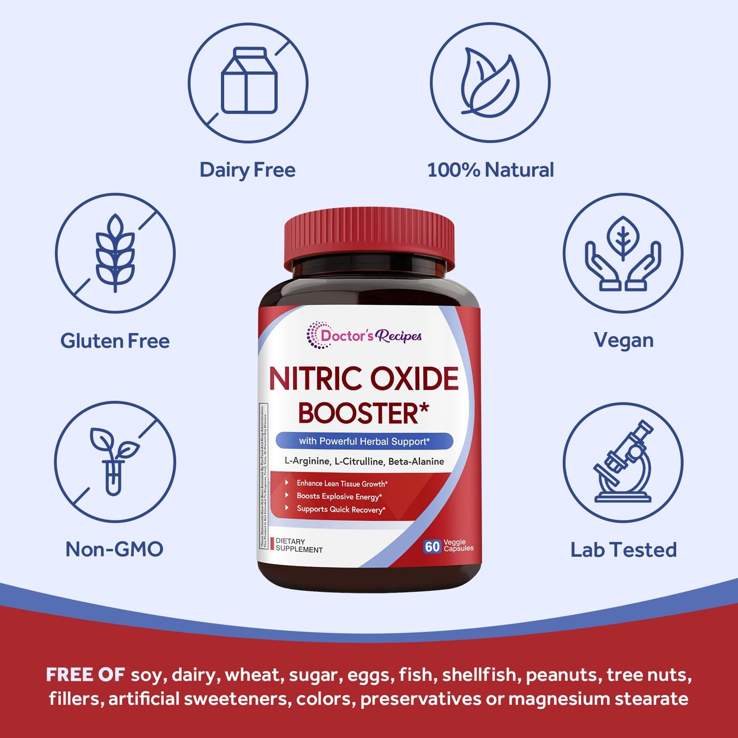 Doctor's Recipes Nitric Oxide Booster Capsule, 60 Capsules