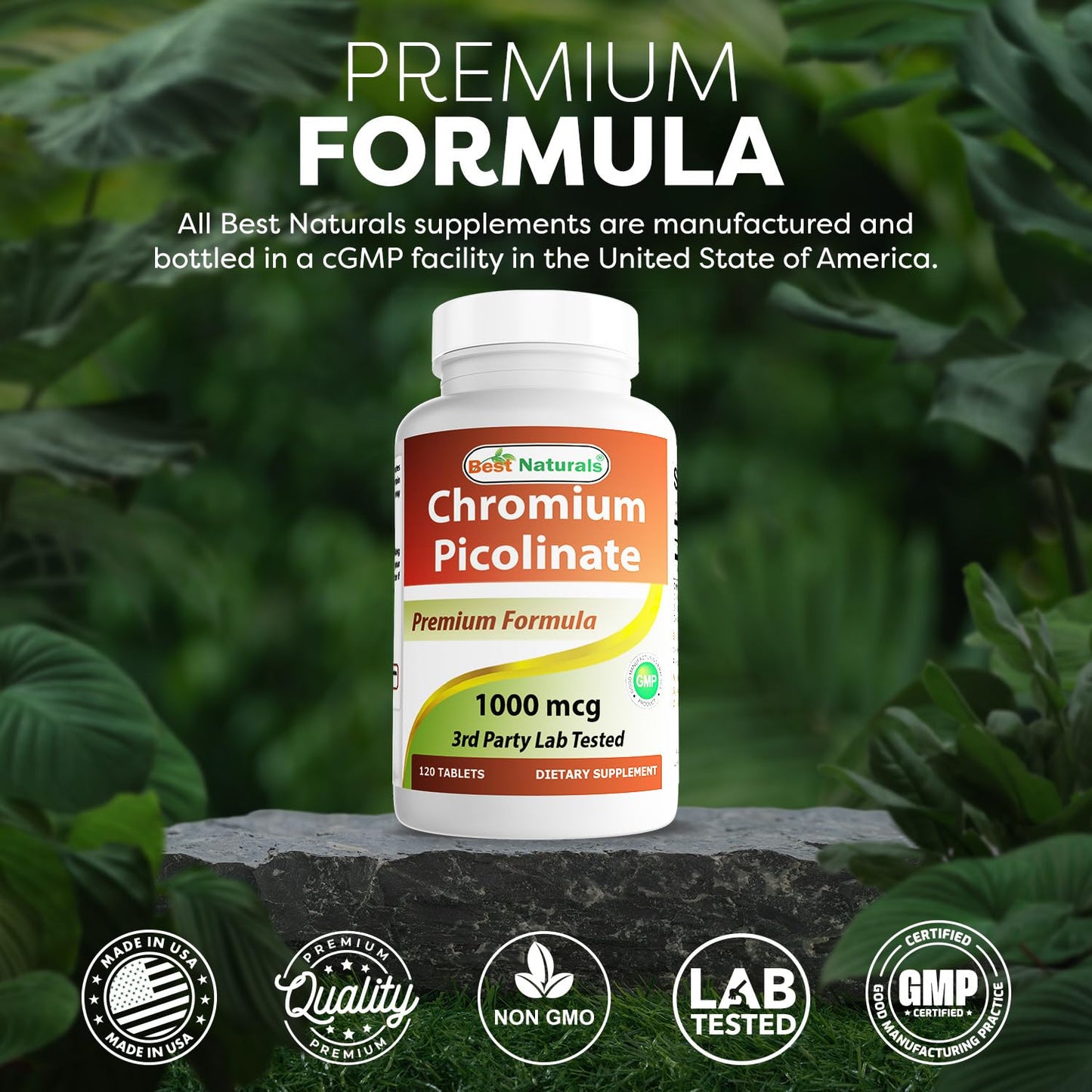 Best Naturals Chromium Picolinate 1000 mcg Tablet 240 Count