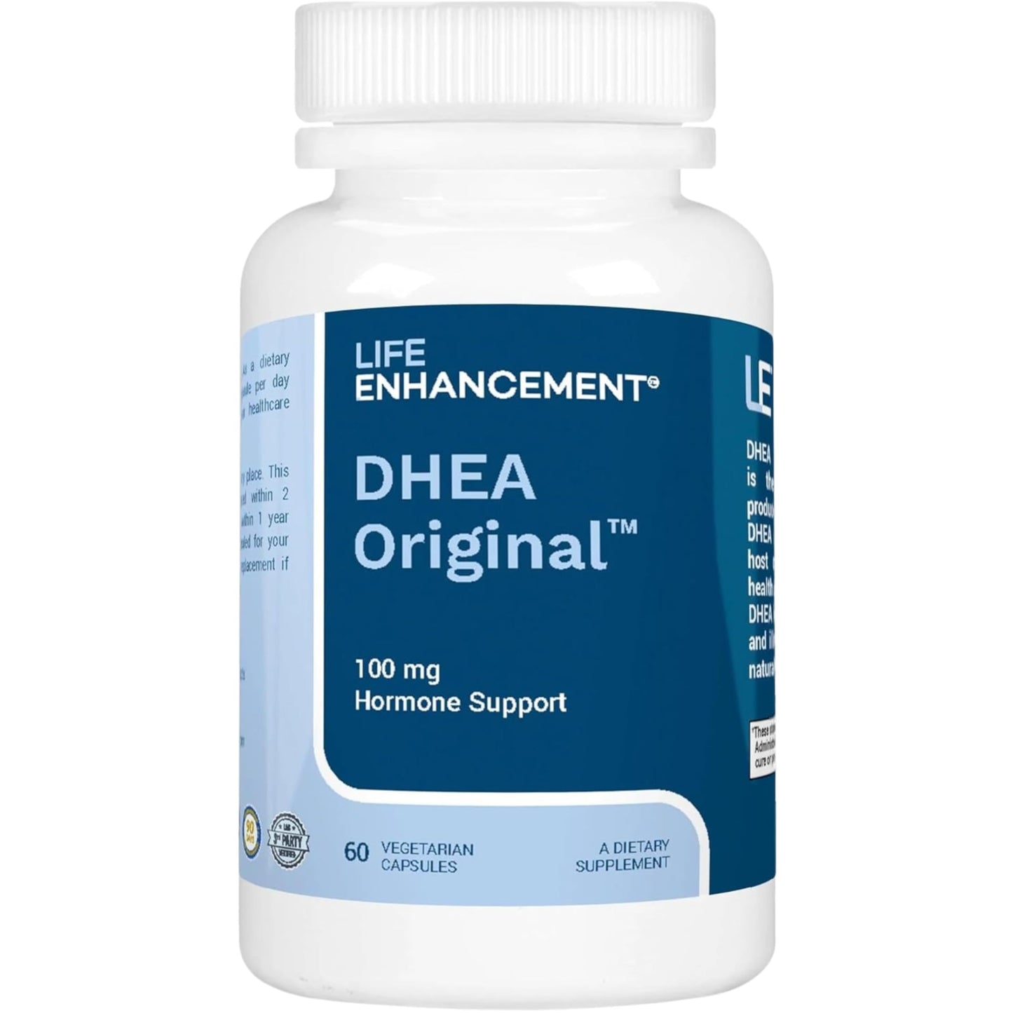 Life Enhancement DHEA Original - 100 mg DHEA Supplement with 10 mg Vitamin C, Capsule, 60 Count