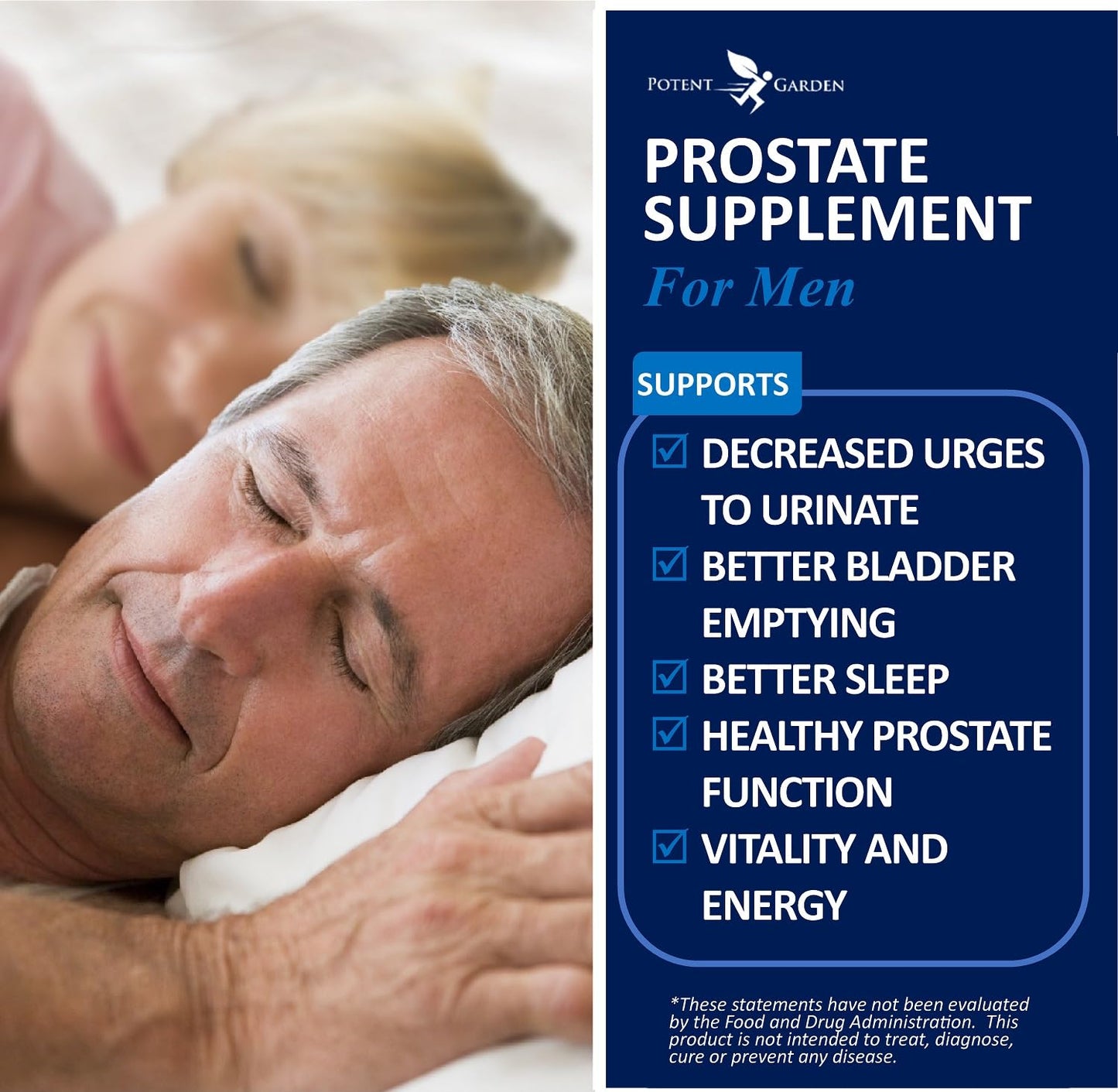Potent Garden Prostate Support Supplement for Men with Beta Sitosterol & Saw Palmetto 90 Capsules