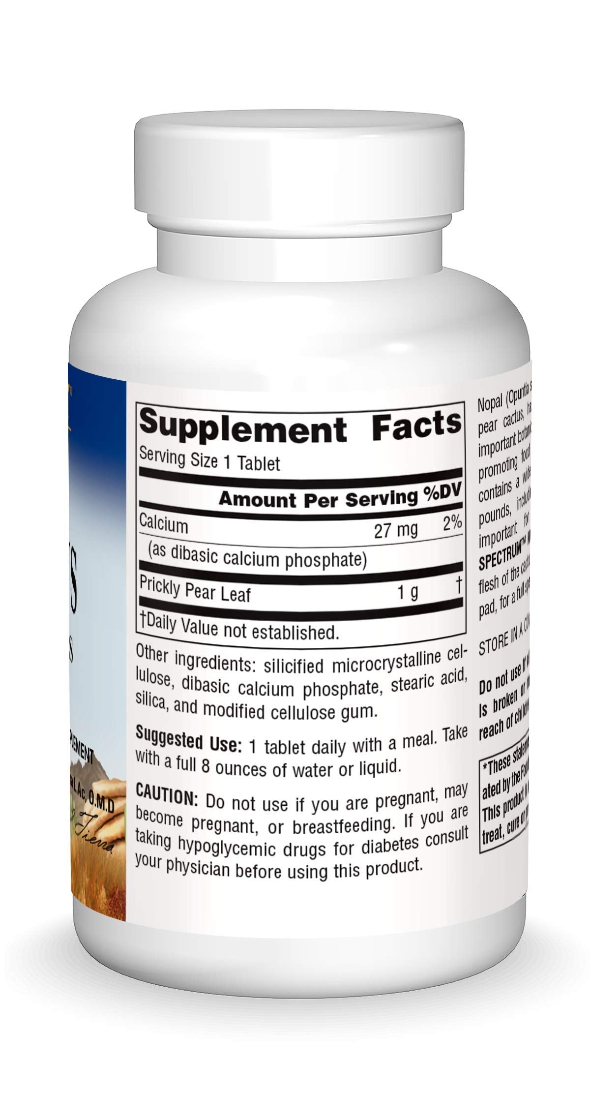 Planetary Herbals Full Spectrum Nopal Cactus 1000mg Prickly Pear Cactus Antioxidant Tablet, 60 Tablets