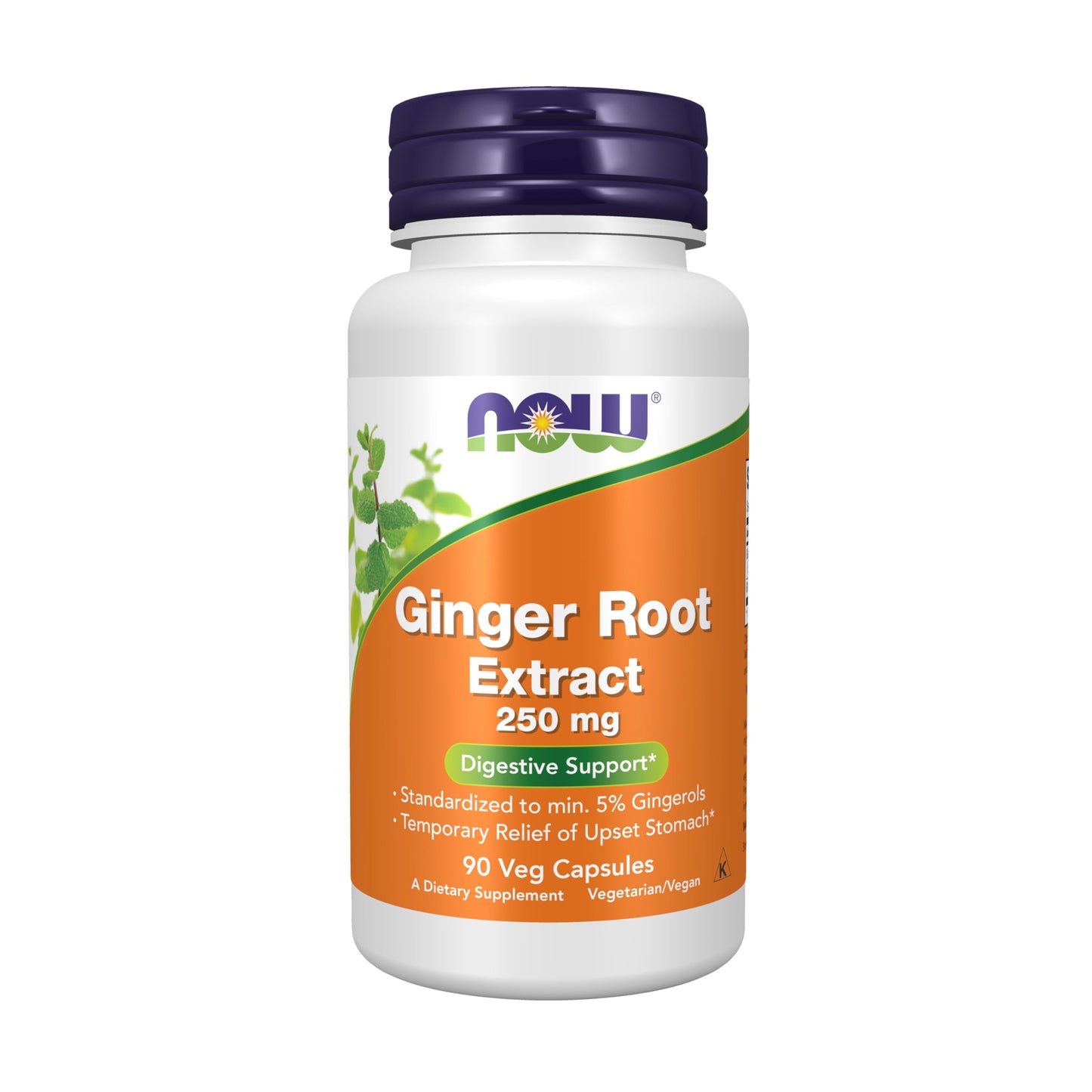 NOW Foods Ginger Root Extract 250 mg Capsules, 90 Count