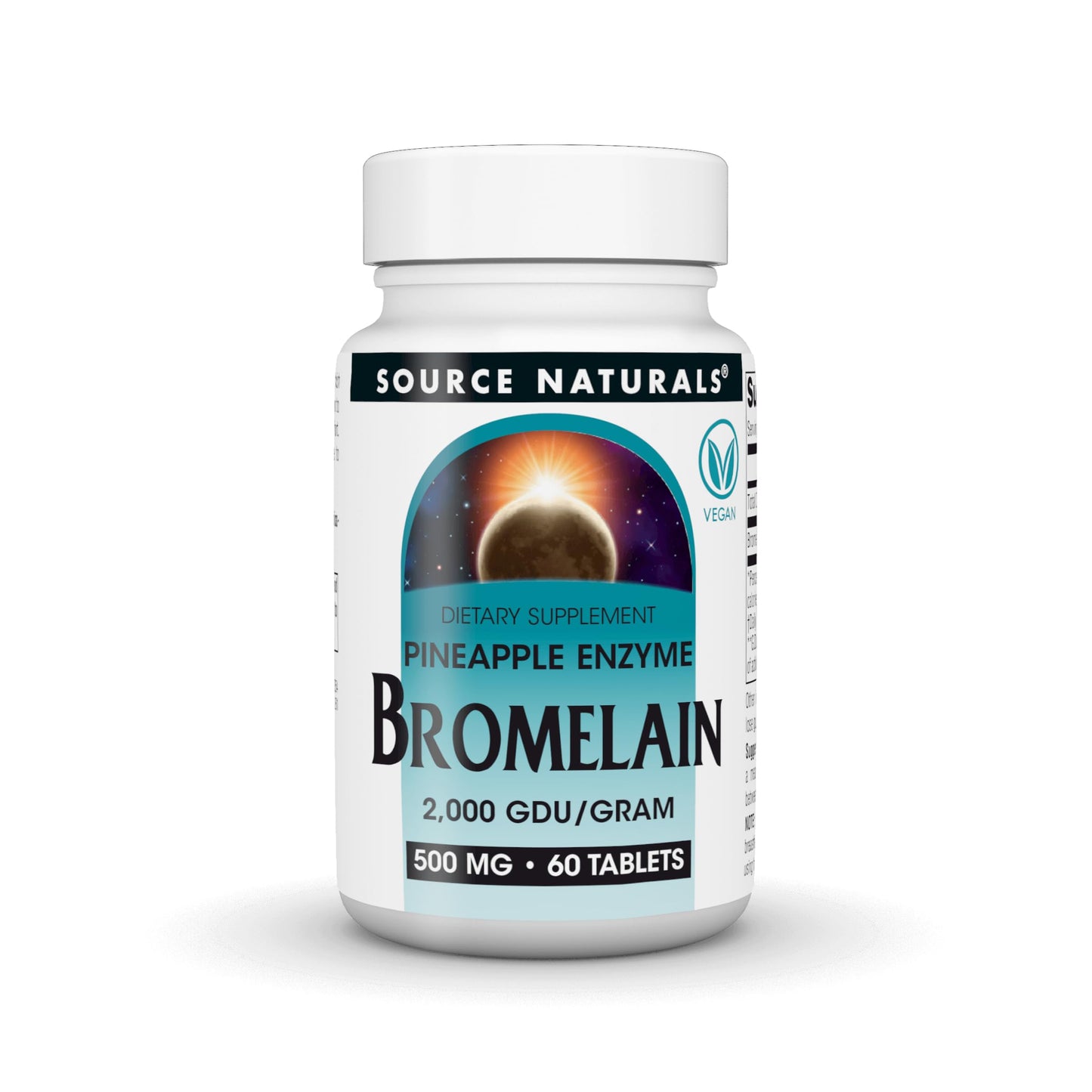 Source Naturals Bromelain Pineapple Enzyme 2,000 GDU/GRAM 500 mg Tablets, 60 Count