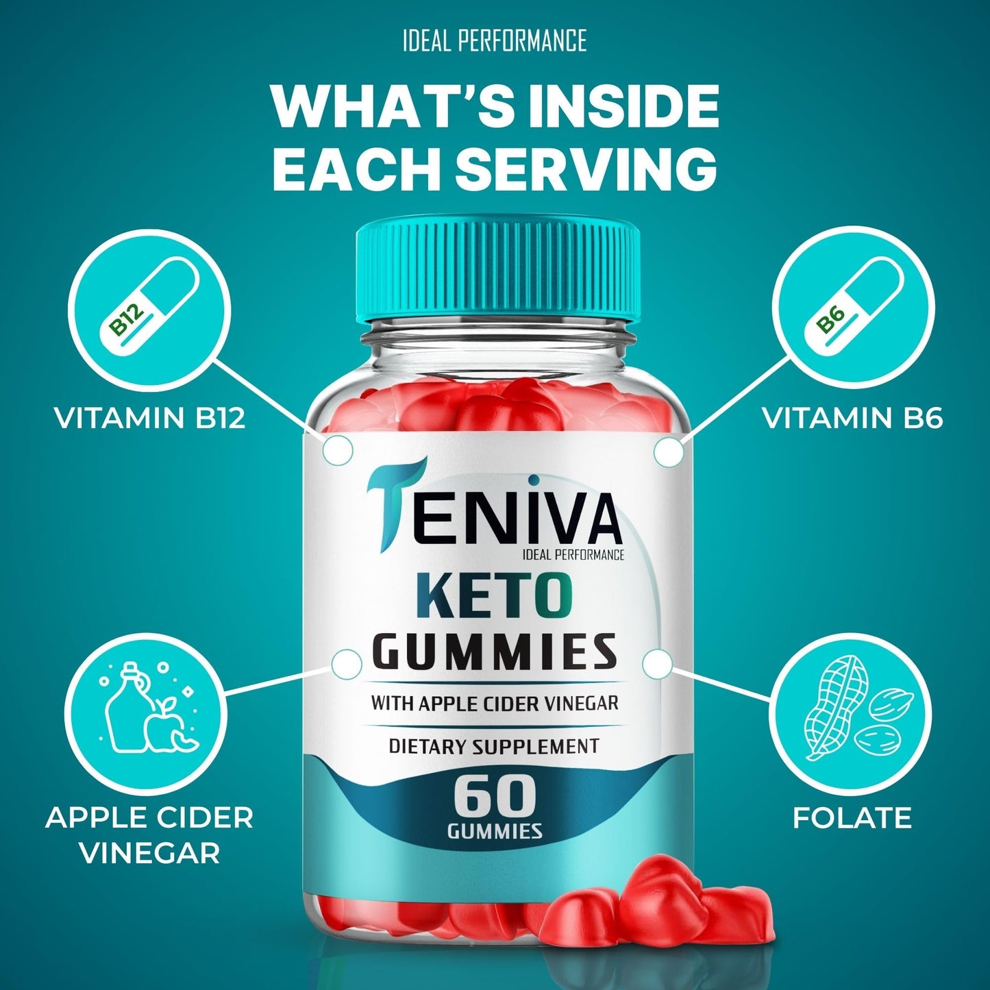 IDEAL PERFORMANCE Teniva Keto Gummies 180 Gummies
