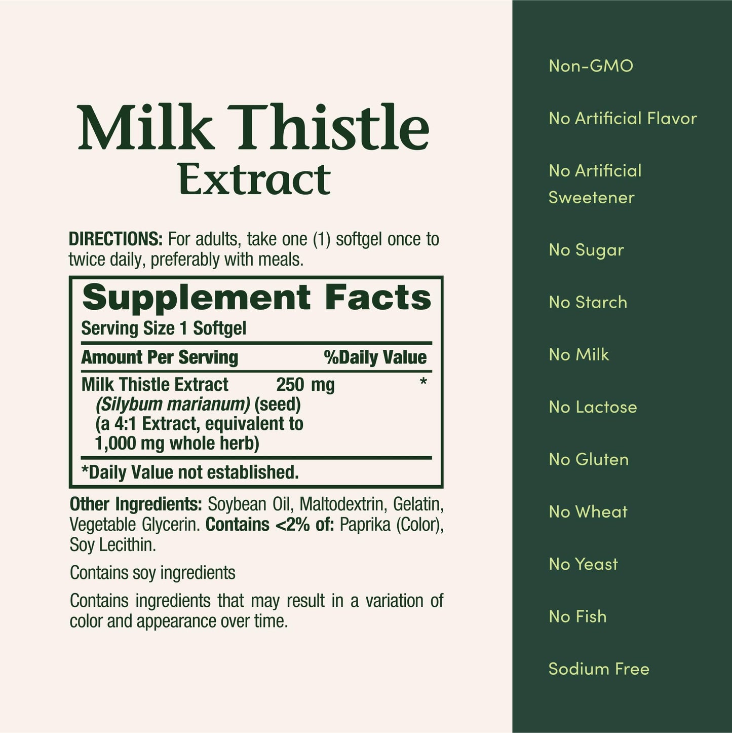 Nature's Bounty Milk Thistle 1000mg Softgels, 50 Count