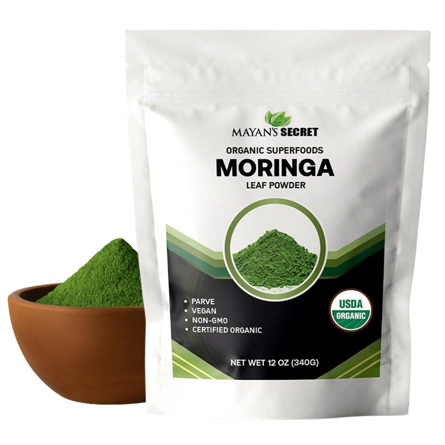 Mayan's Secret Pure Moringa Powder, Organic, 12 Ounce