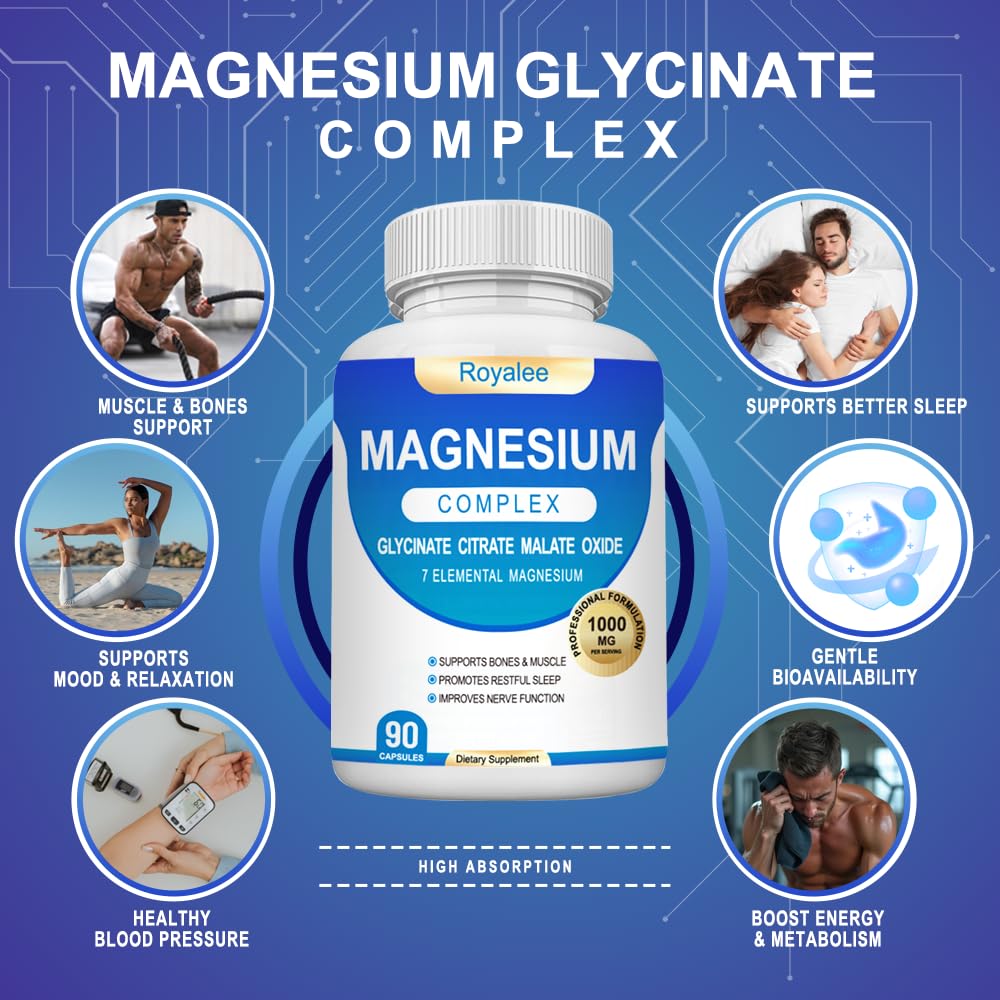 Royalee Magnesium Complex & Manganese Supplement Bundle Capsules, 150 Count