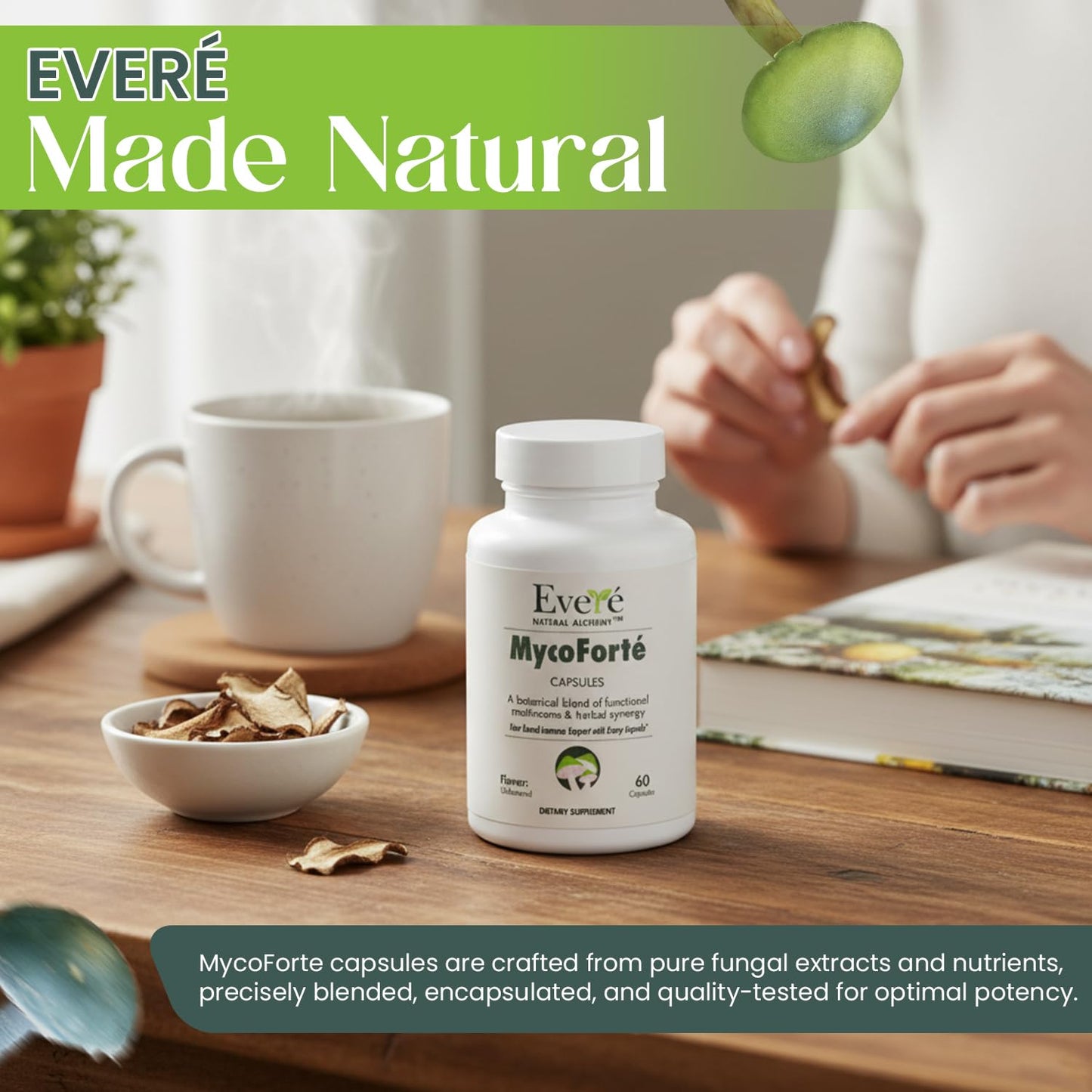 The EverÉ Natural Alchemy MycoForté Mushroom Immune Support Capsules, 60 Count
