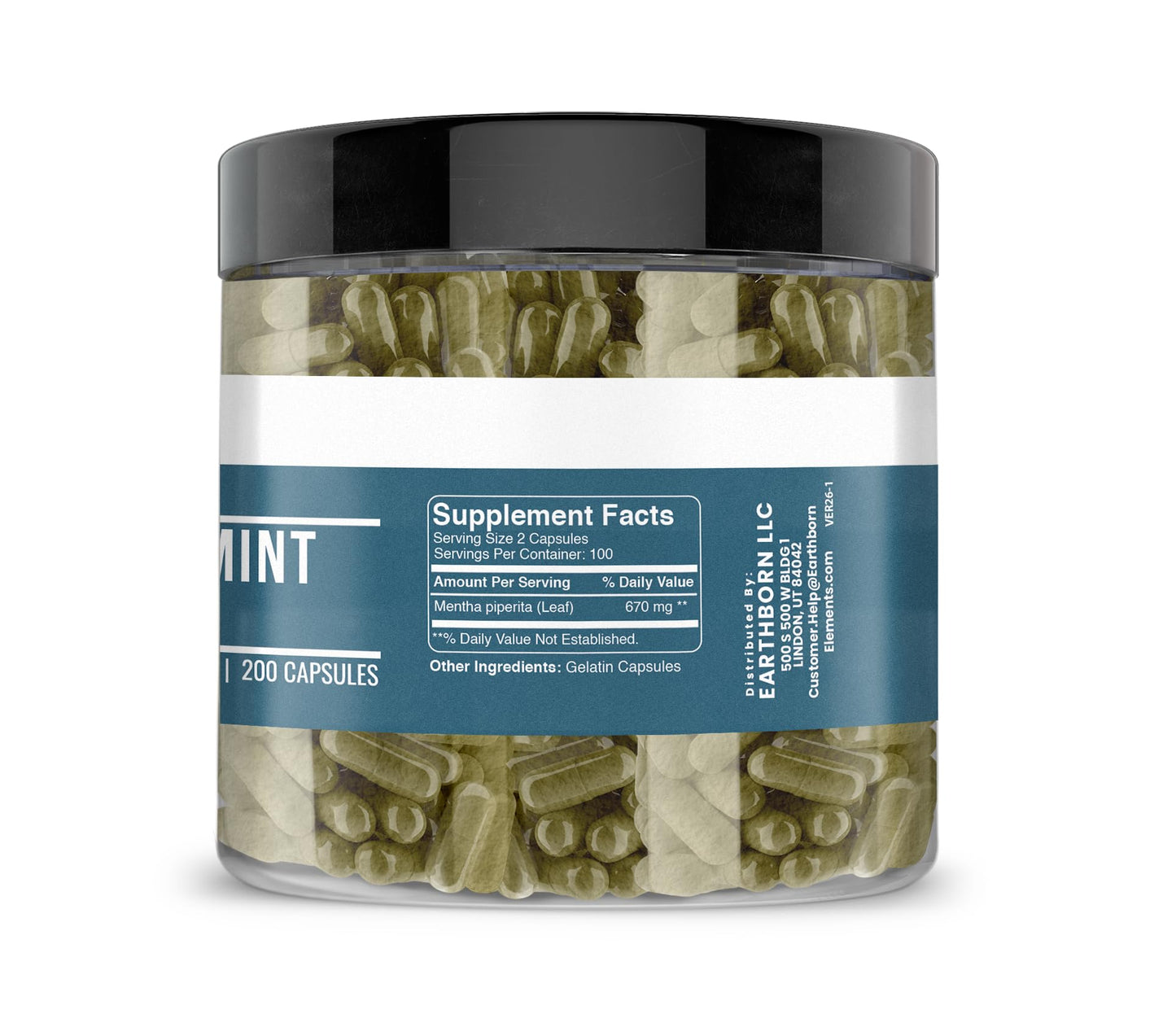 Earthborn Elements Peppermint Leaf Capsules 200