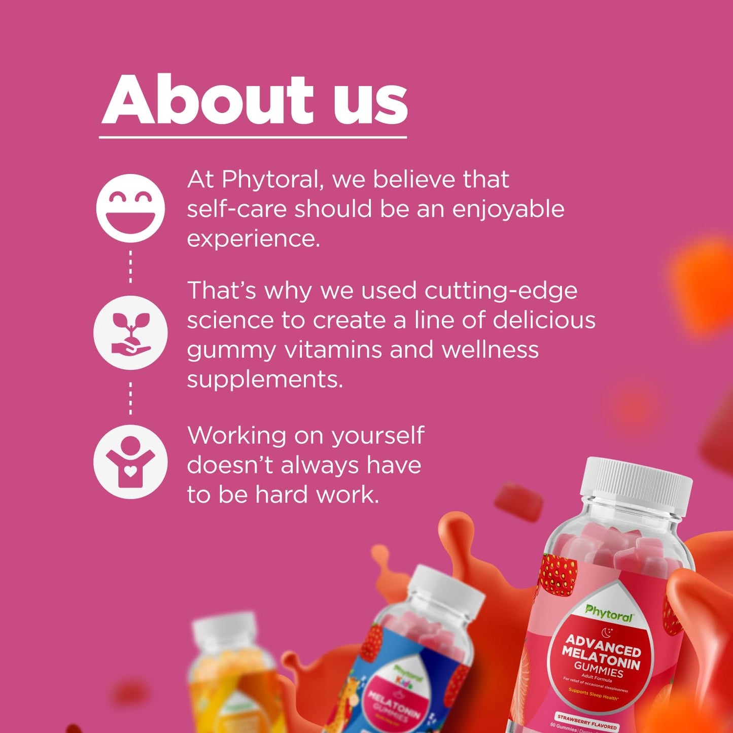 Phytoral Natural Multivitamin Iron Gummies for Adults - Adult Gummy Vitamins with Iron and Energy Boost B Complex Vitamins - Gummy Supplement and Mental Clarity Focus Multivitamin, 60 Count