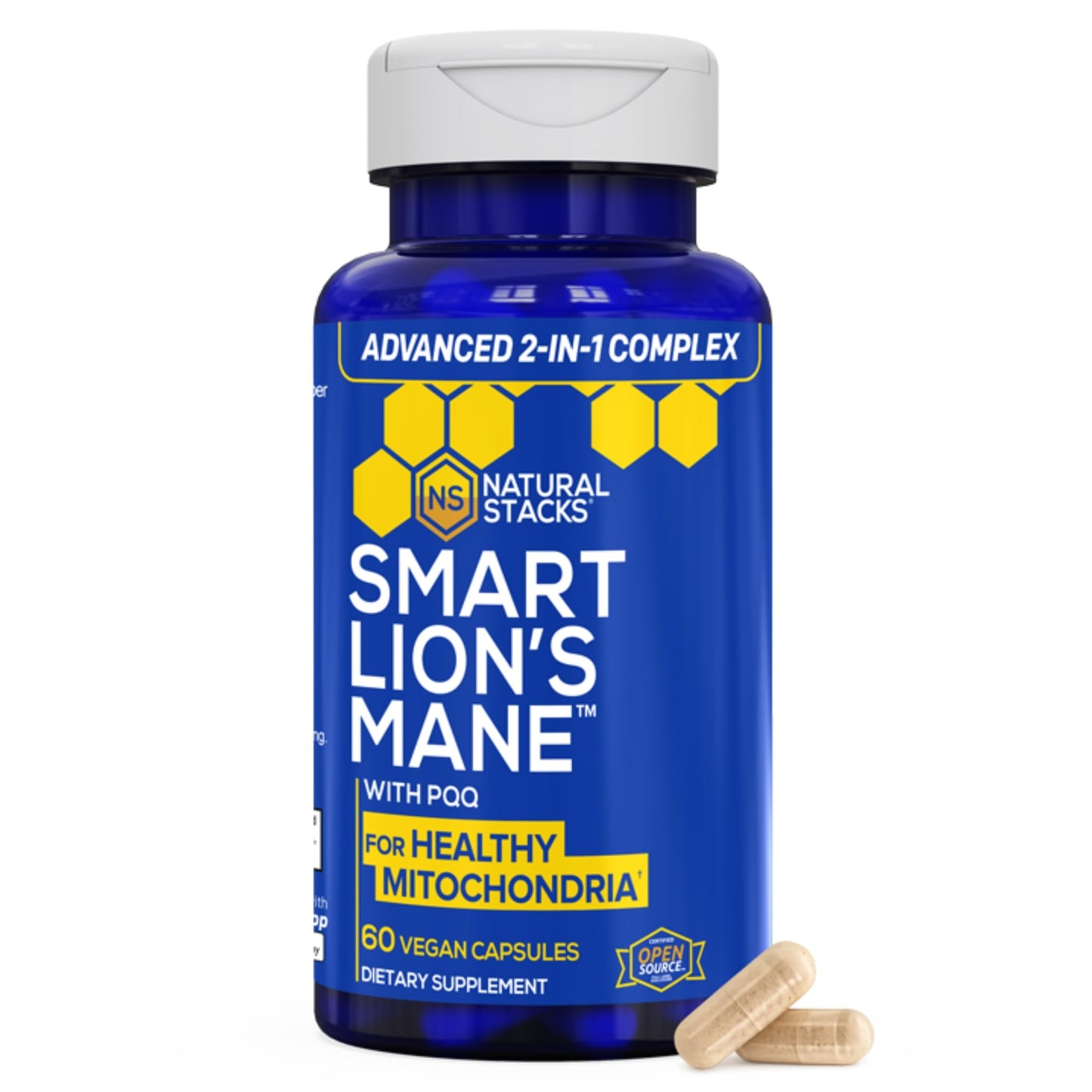 NATURAL STACKS Smart Lions Mane Mushroom + NeuroLife Supplement Bundle Capsules, 120