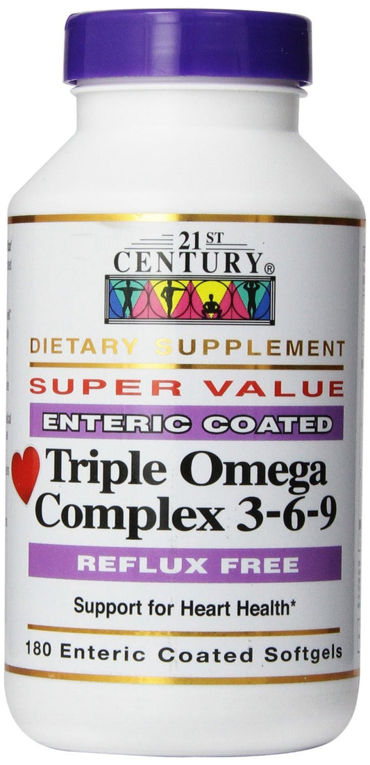 21st Century Triple Omega Complex 3-6-9 Enteric Coated Softgel, 360 Count