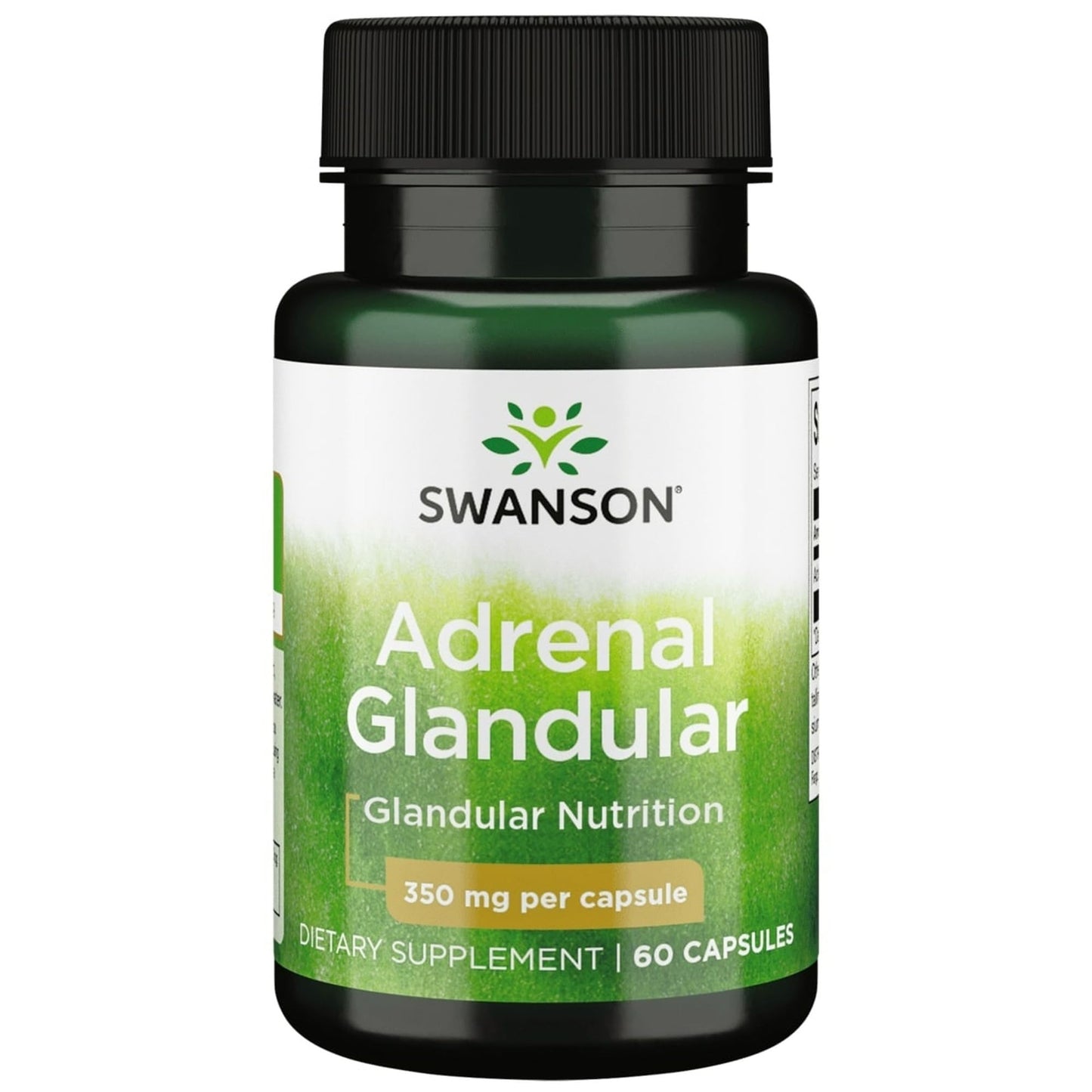 Swanson Adrenal Glandular 350 mg Capsules, 60 Count