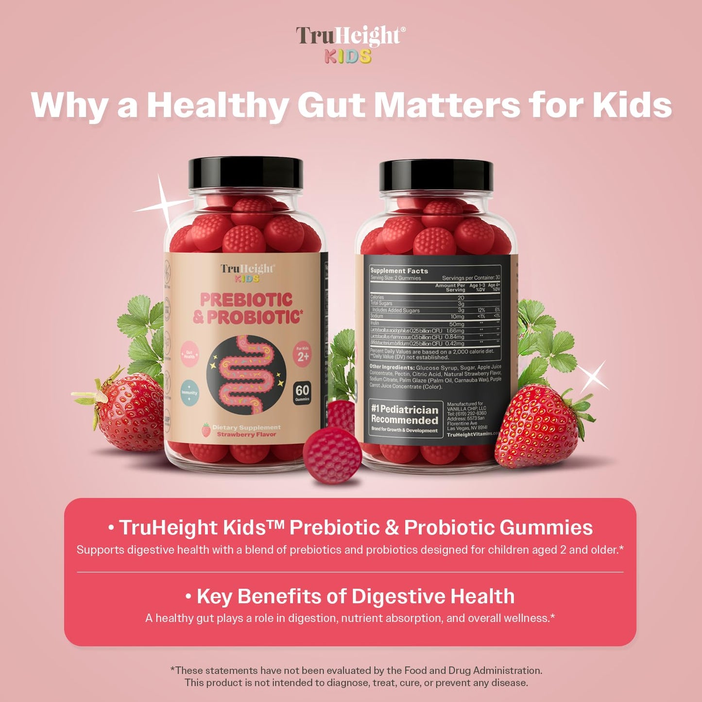 TruHeight Kids Prebiotic & Probiotic Gummies 180