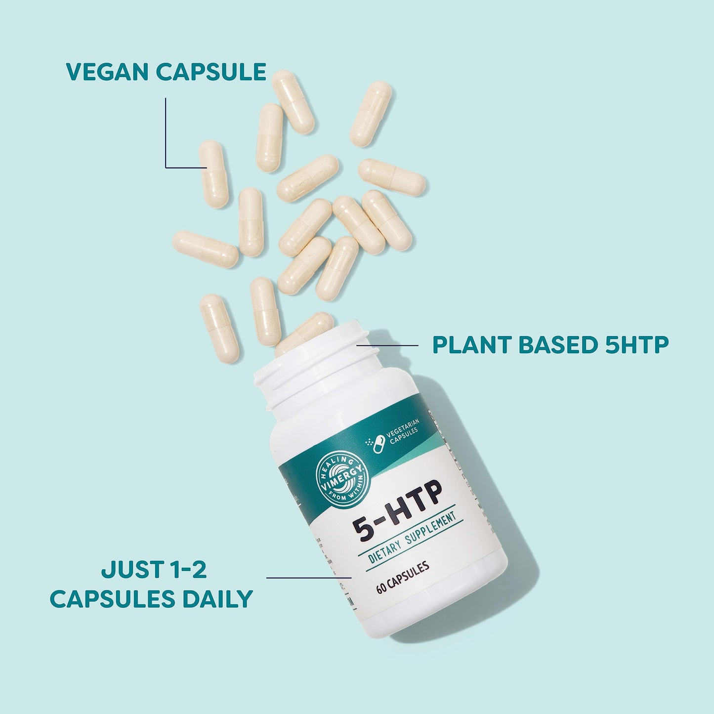 Vimergy 5-HTP for Healthy Sleep 150 mg Per Serving Capsules 60 Count