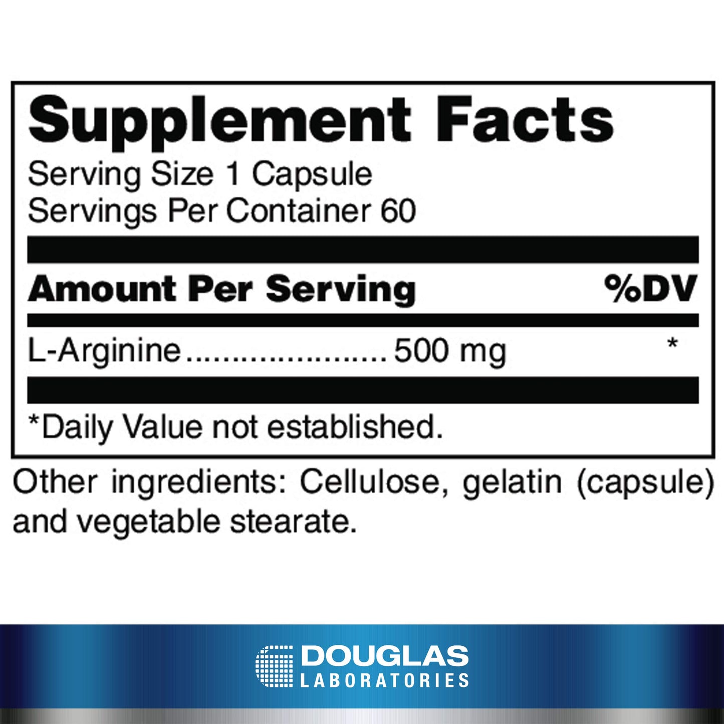 Douglas Laboratories L-Arginine (500 mg) 60 Capsules
