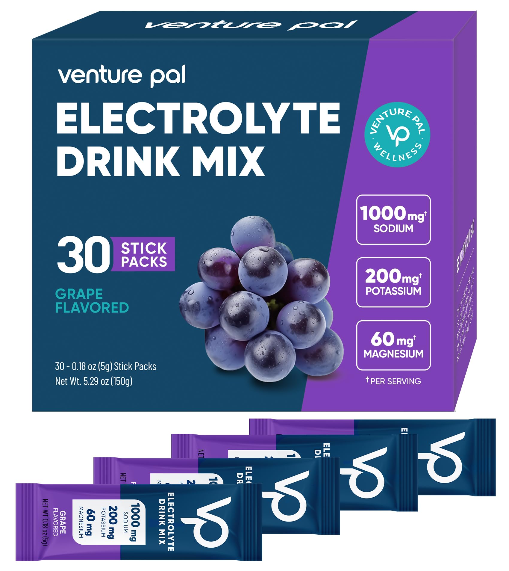 Venture Pal Electrolyte Powder Packets, 180 Count
